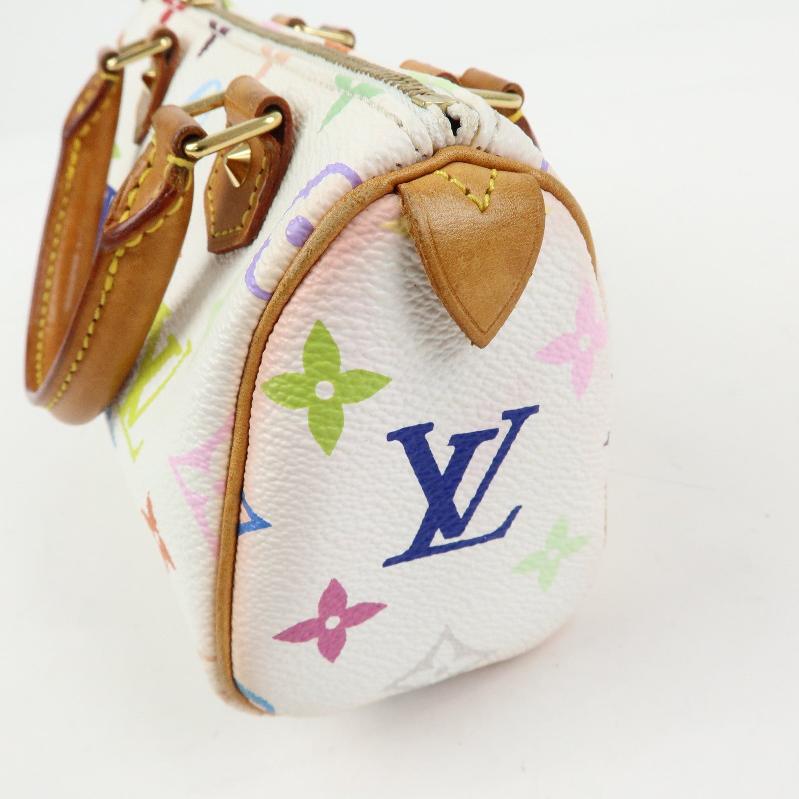 Louis Vuitton Monogram Multicolor Mini Speedy Hand Bag Blanc M92645