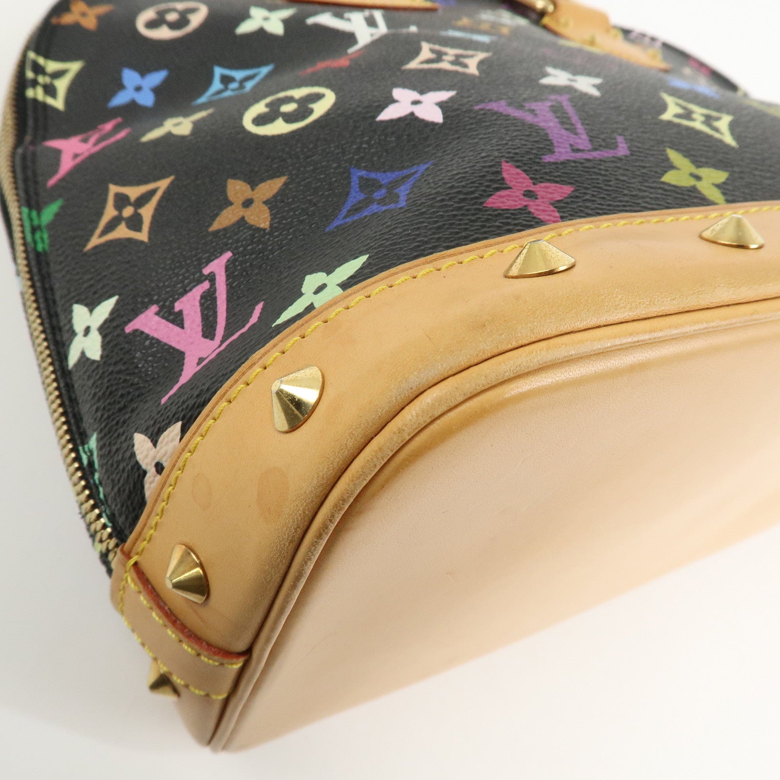 Louis Vuitton Monogram Multicolor Alma Hand Bag Noir M92646 Used