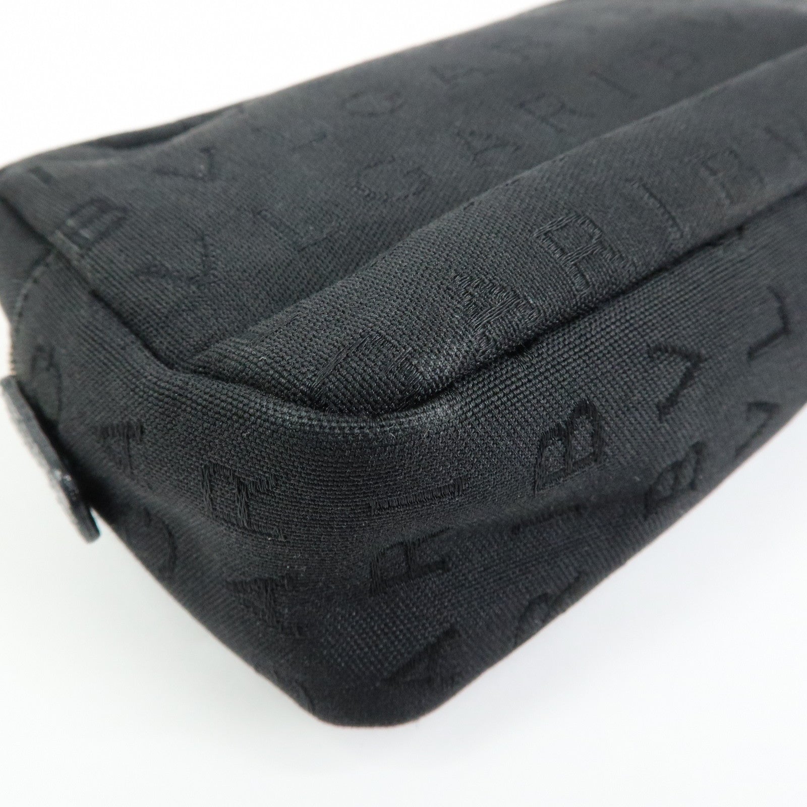 BVLGARI Logo Canvas Pouch Cosmetic Pouch Accessary Pouch Black
