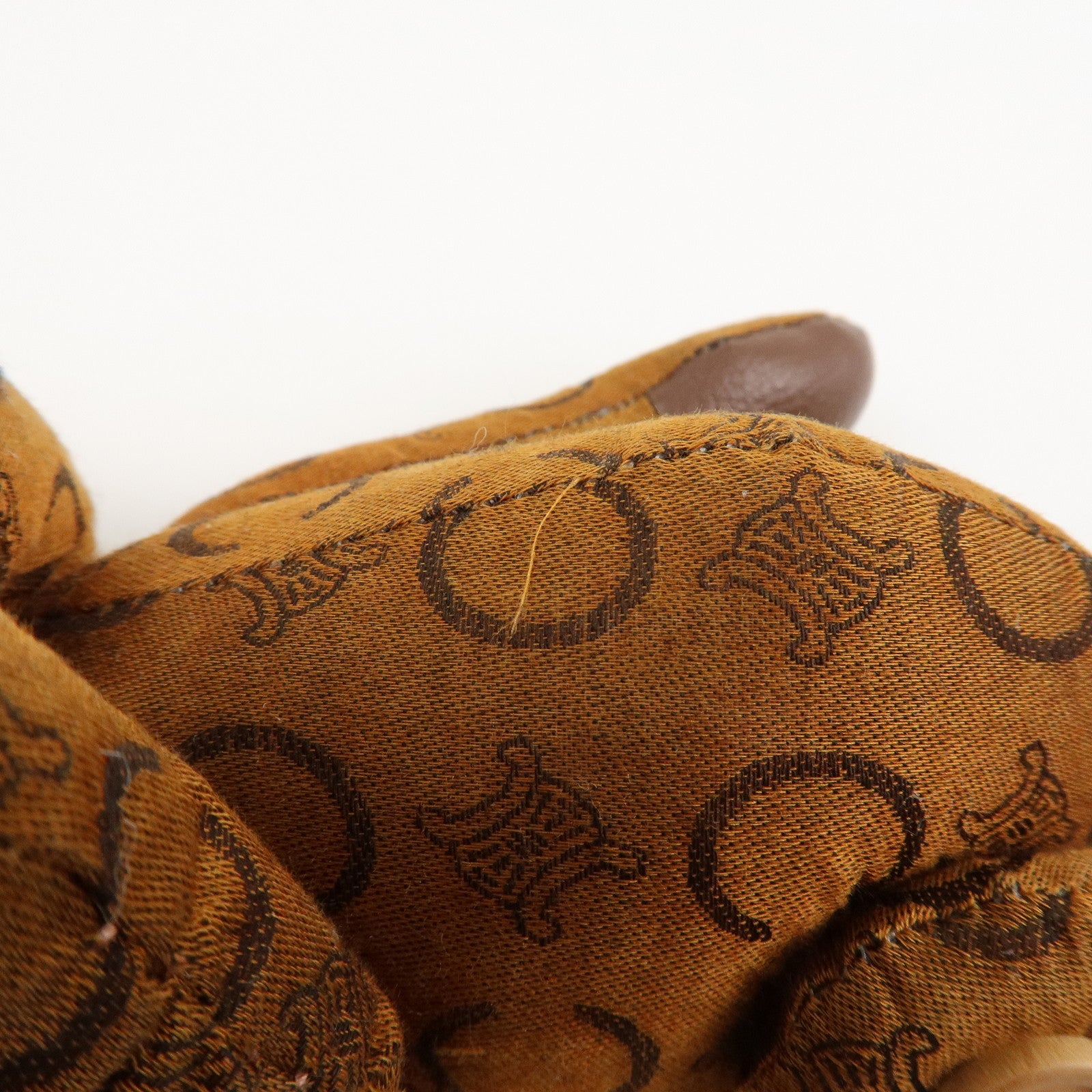 CELINE C Macadam Canvas Leather Teddy Bear Stuffed Animal Brown