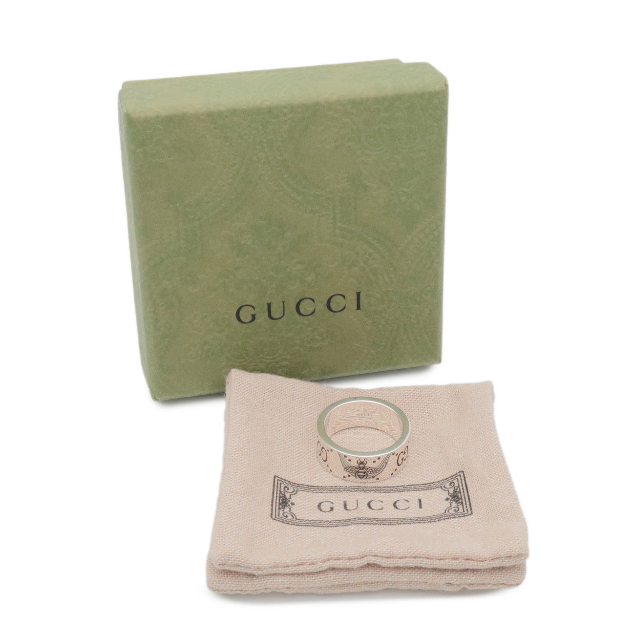 GUCCI GG & Bee Ring SV925 Silver #24 US10.5 EU63 HK24