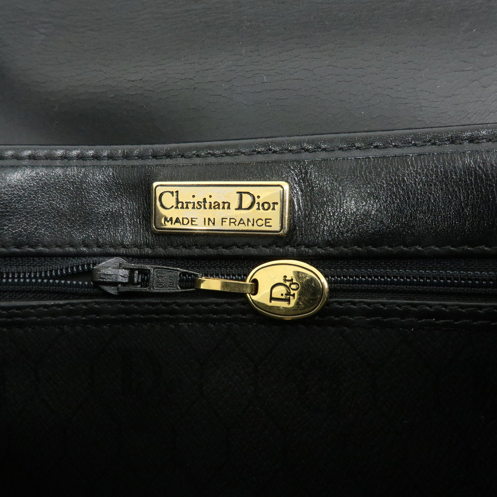 Christian Dior Honeycomb PVC Leather Shoulder Crossbody Bag Black