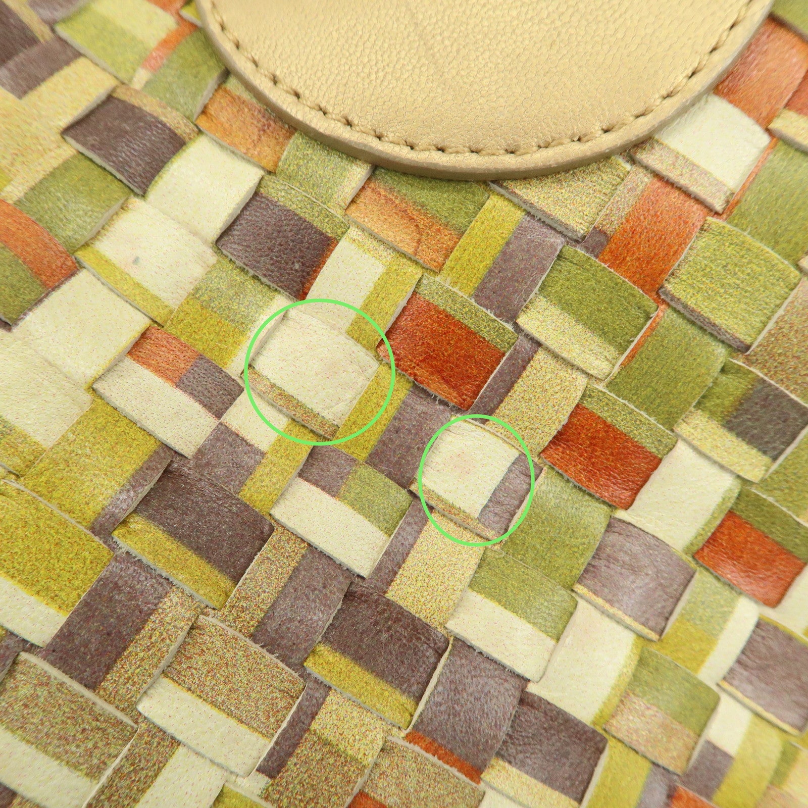 BOTTEGA VENETA Intrecciato Shoulder Bag Hand Bag Green Gold