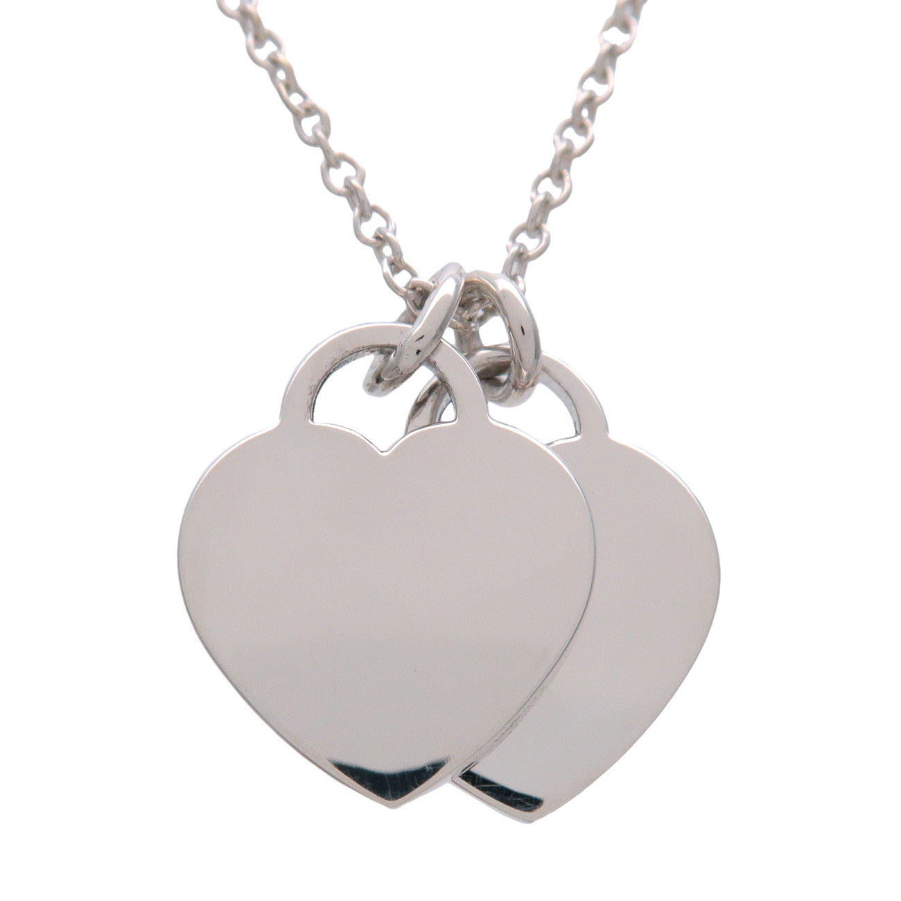 Tiffany & Co Return to Tiffany Mini Double Heart Tag Necklace SV925
