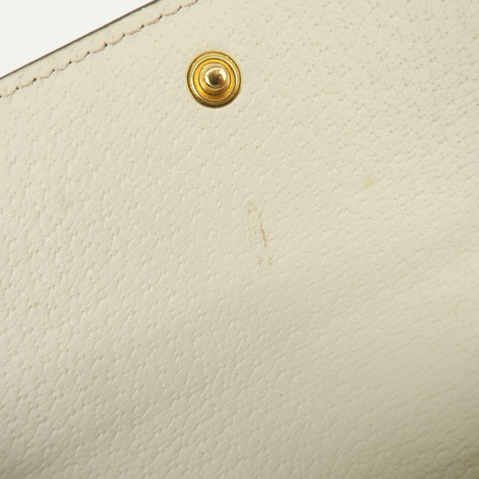 GUCCI Ophidia Sherry GG Marmont Leather Bi-fold Long Wallet Ivory 523153
