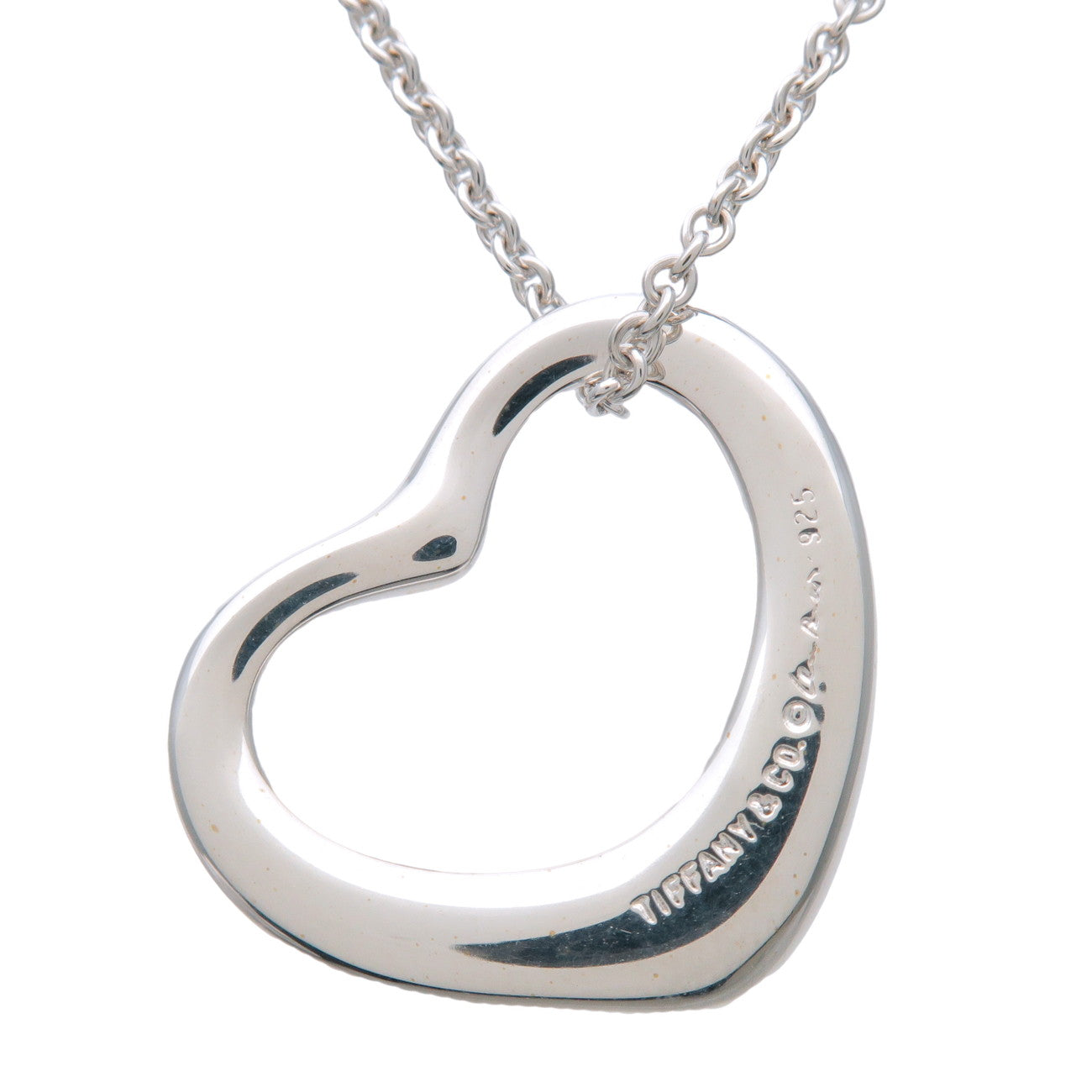 Tiffany & Co Open Heart Necklace 22MM SV925 Silver