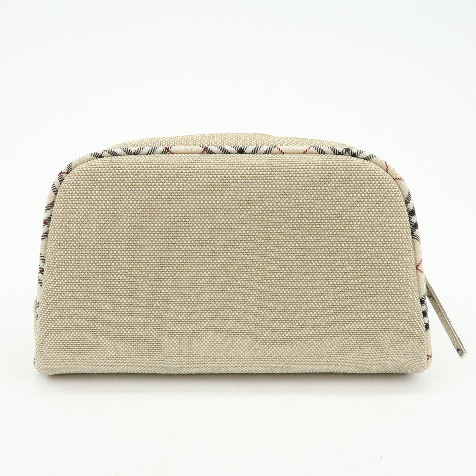 BURBERRY Set of 2 Canvas Pouch Cosmetic Case Beige Navy