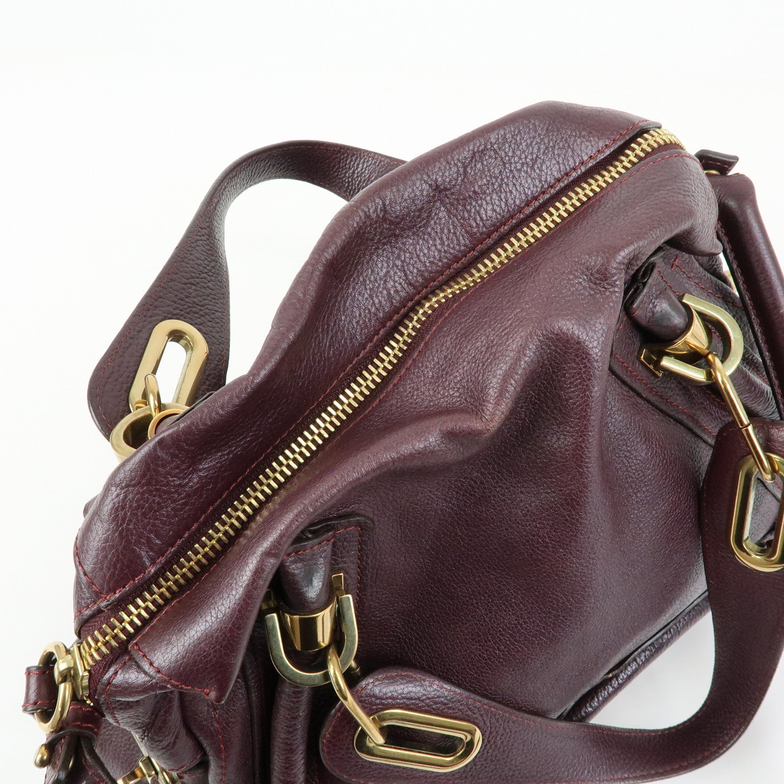 Chloe Paraty Leather 2Way Bag Shoulder Bag Hand Bag Purple