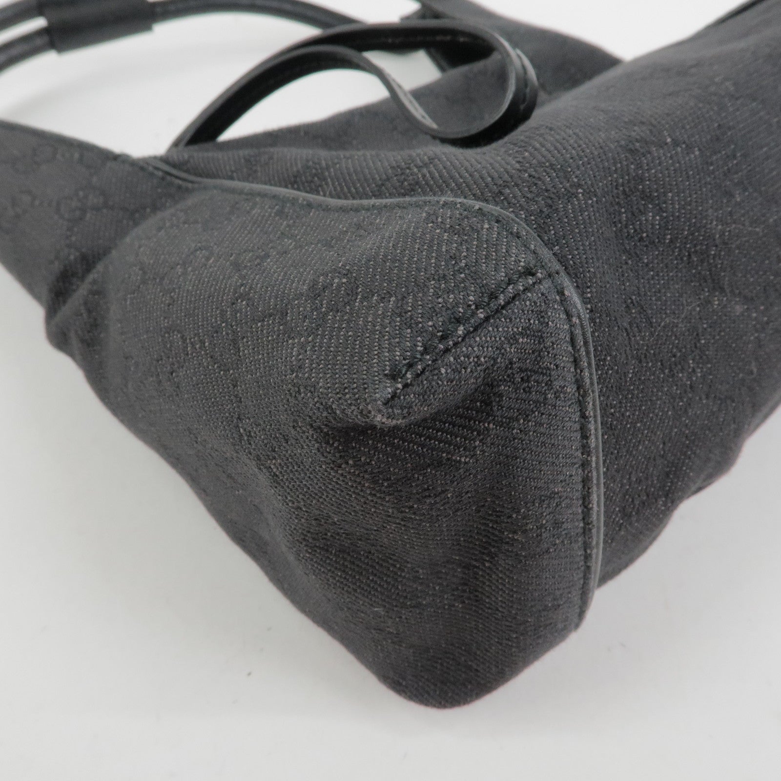 GUCCI GG Monogram Leather Shoulder Bag Hand Bag Black 101333