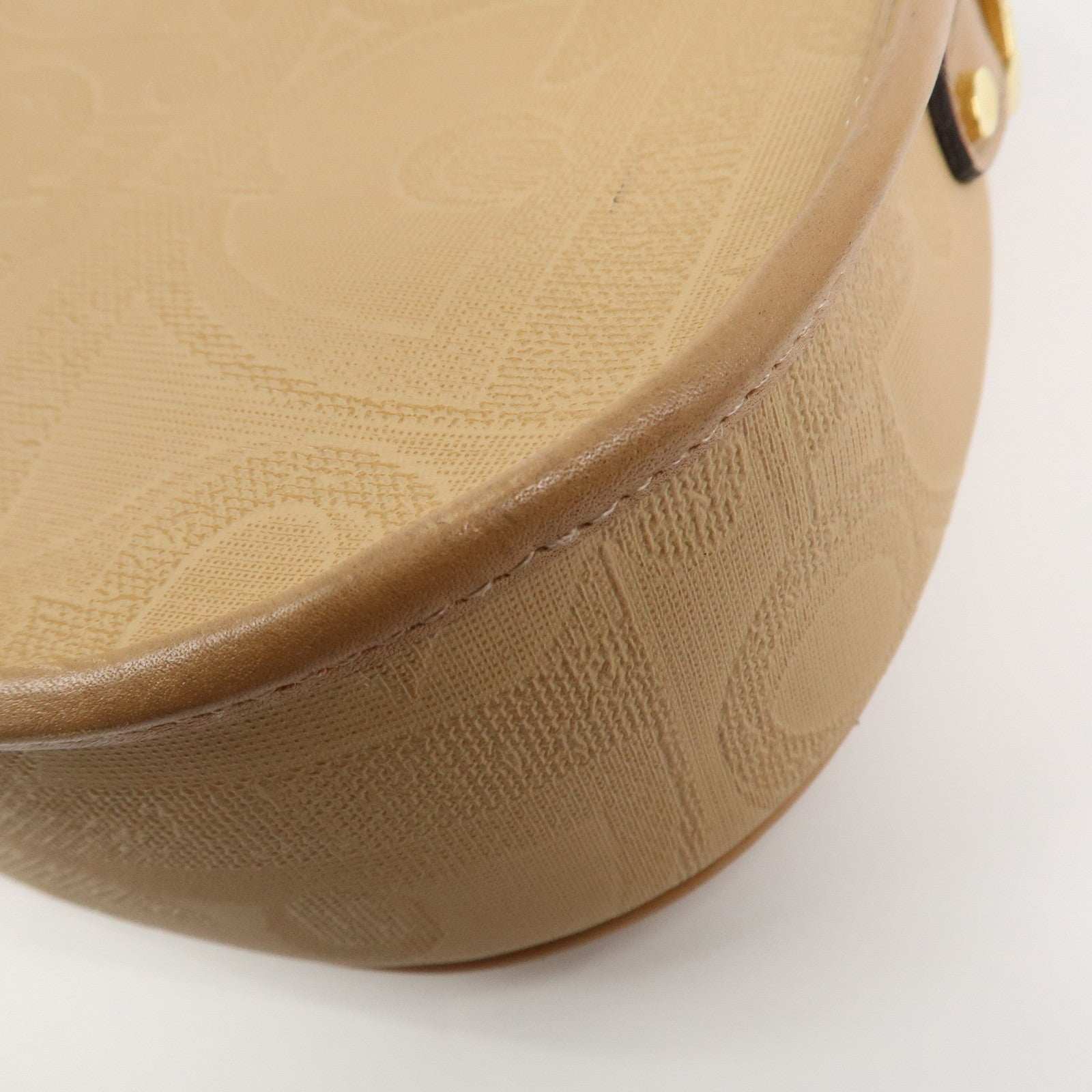 Christian Dior PVC Leather Shoulder Bag Crossbody Bag Brown