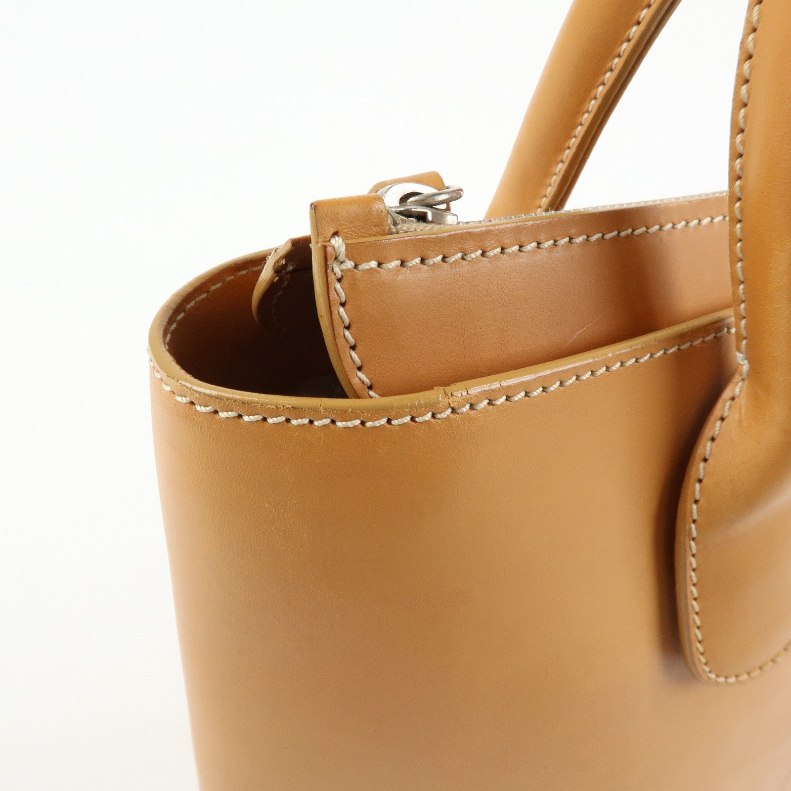 TOD'S Logo Leather 2Way Bag Tote Bag Shoulder Bag Camel