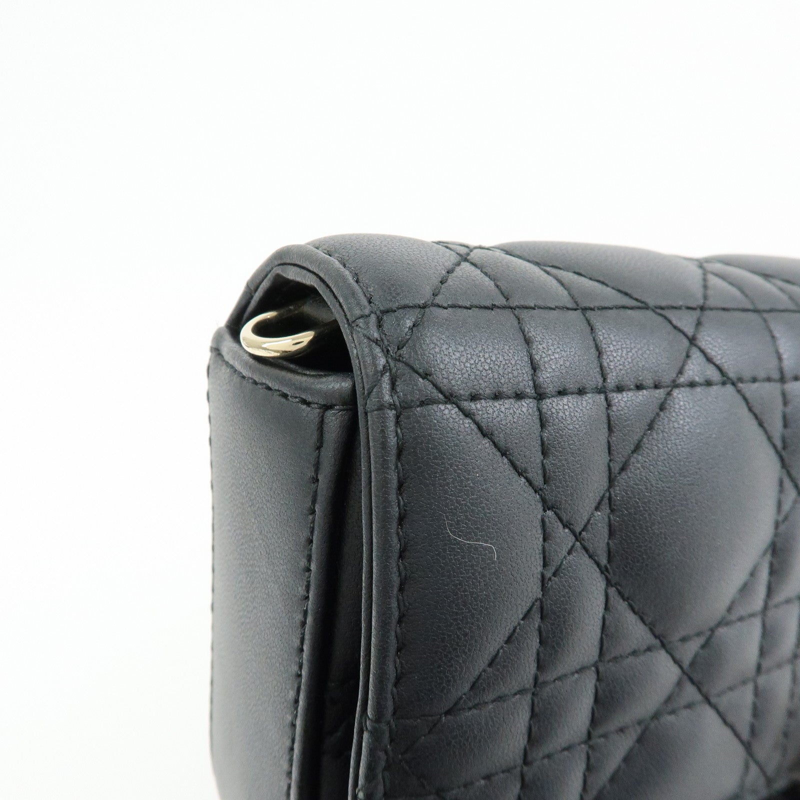 Christian Dior Canage My Dior Lamb Skin Dior Talk Phone Bag Black