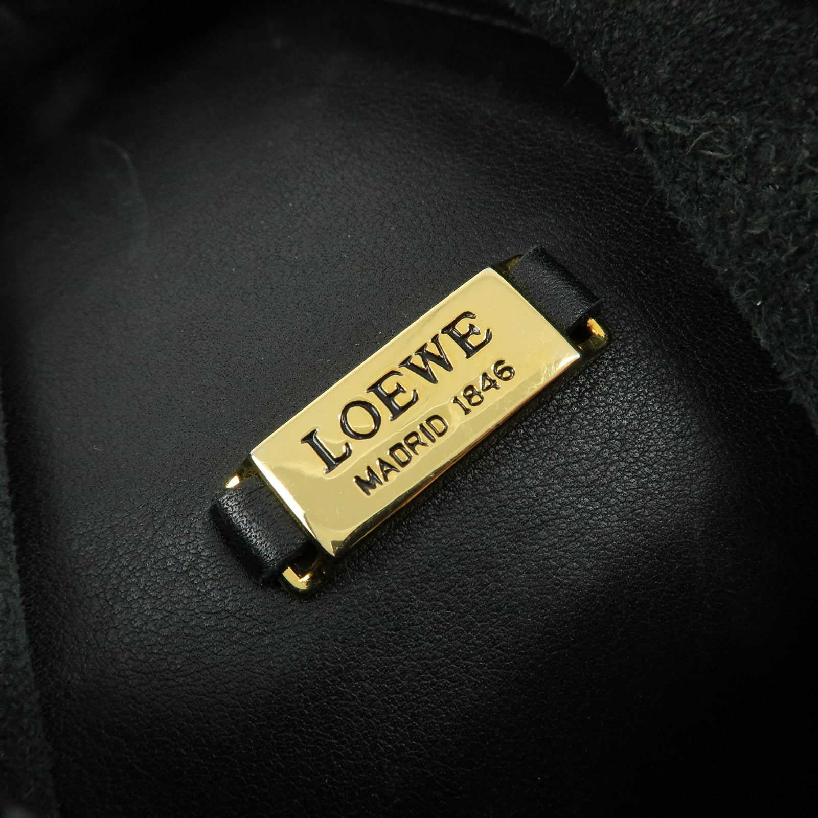 LOEWE Anton Calf Leather Backpack Rucksack Black