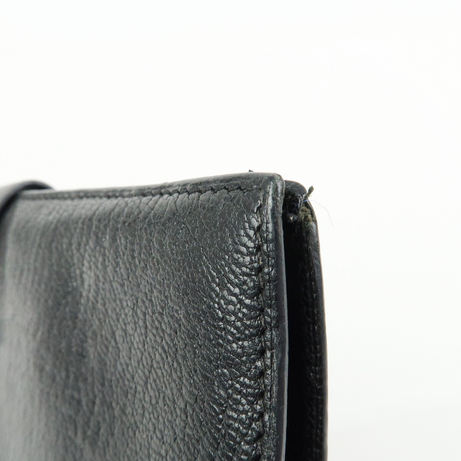 HERMES Bﾃｩarn Classic Chevre Long Wallet □I Stamped Black