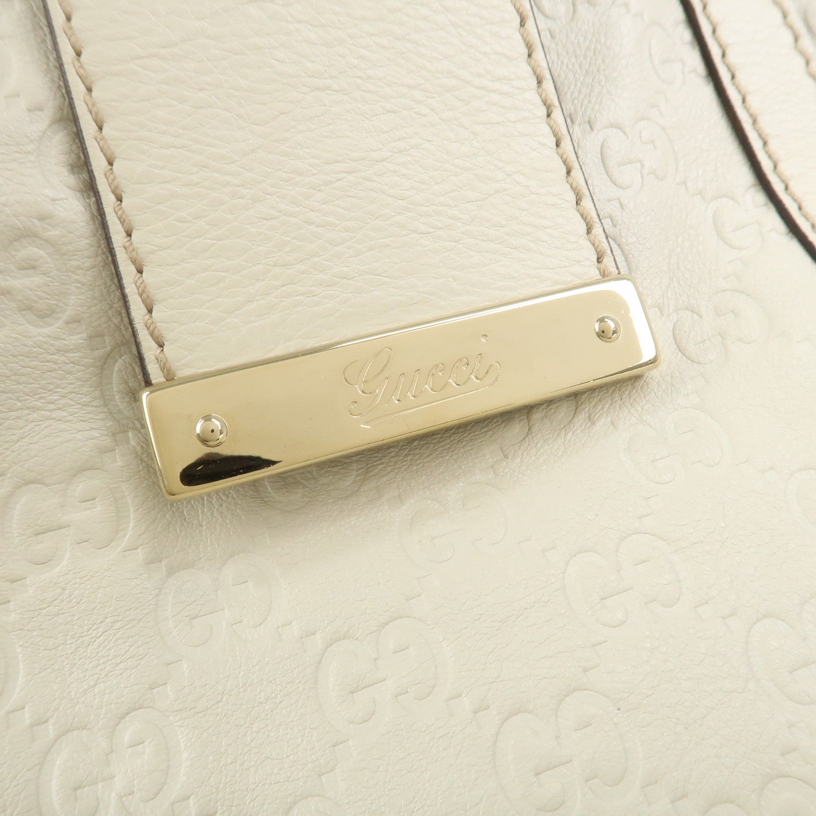 GUCCI Guccissima Leather Tote Bag Shoulder Bag White 211935