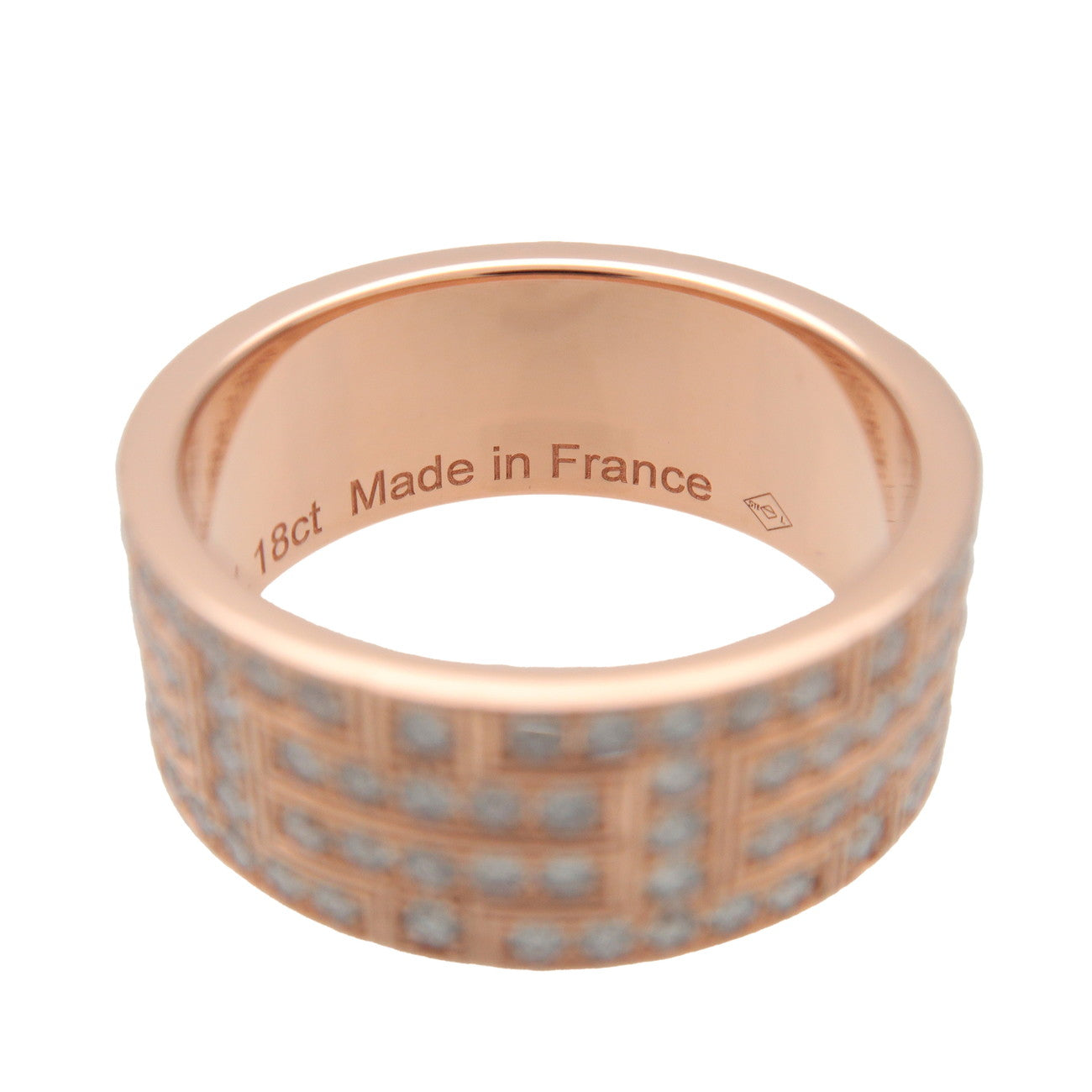 HERMES Kilim Ring K18 750PG Rose Gold 1.18ct Diamond #51 US5.5-6