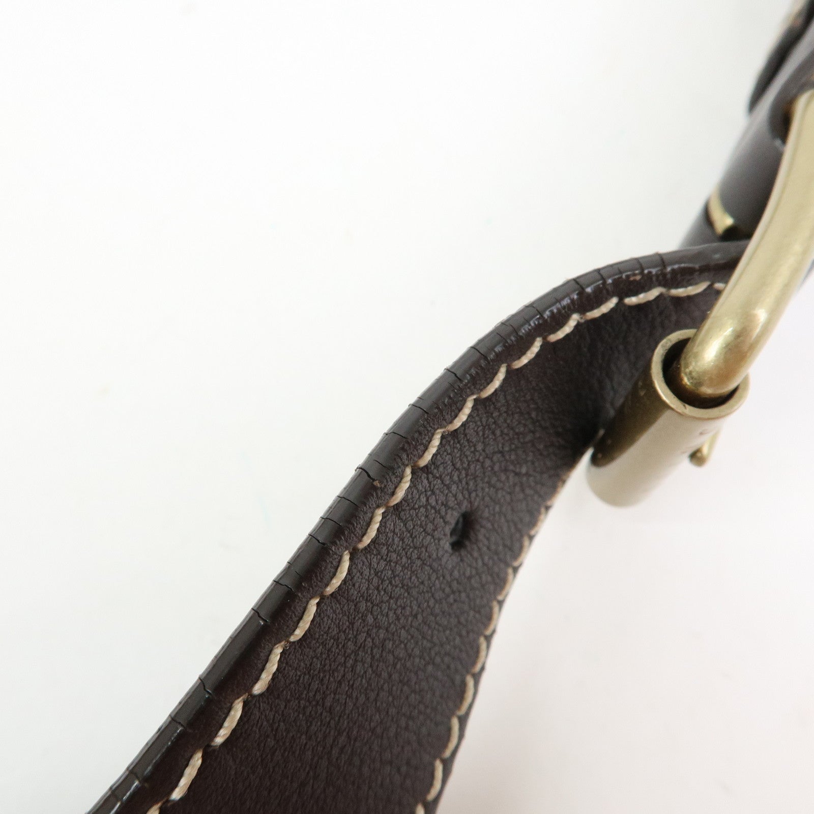 CELINE Macadam Canvas Leather Shoulder Bag Crossbody Bag Brown