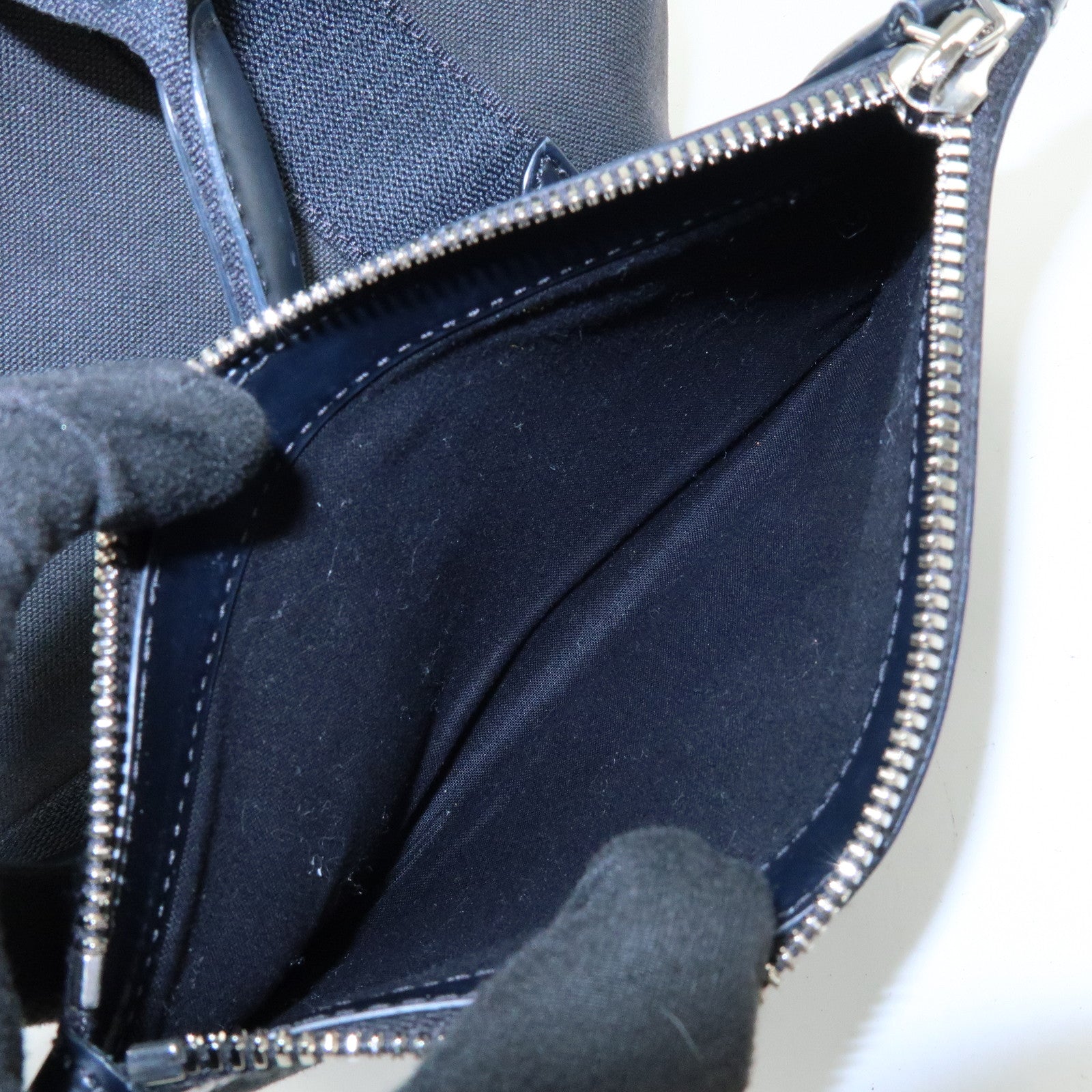 BALENCIAGA Navy Cabas Small Canvas Leather Tote Bag Black 339933