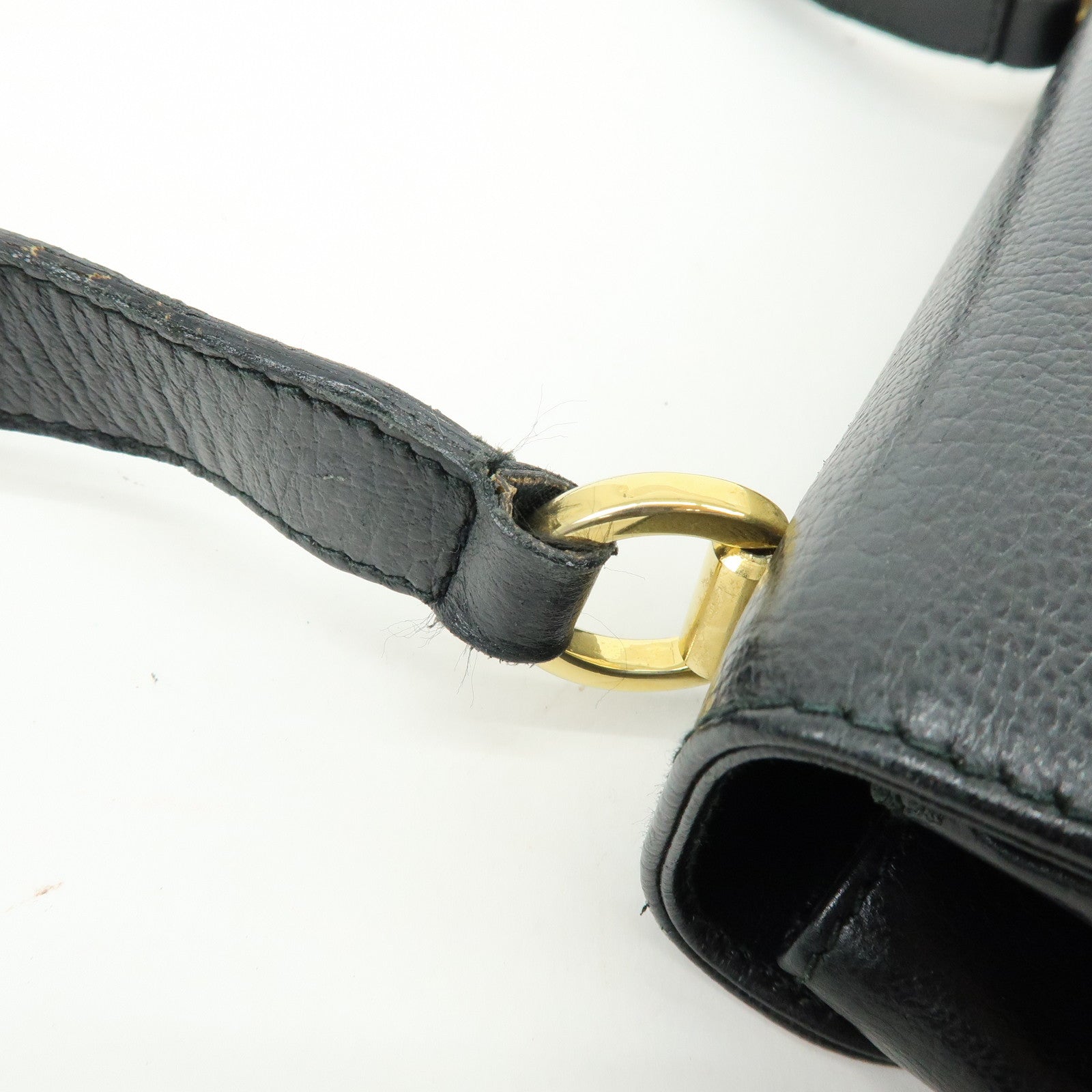 Ferragamo Gancini Leather Shoulder Bag Crossbody Bag Black