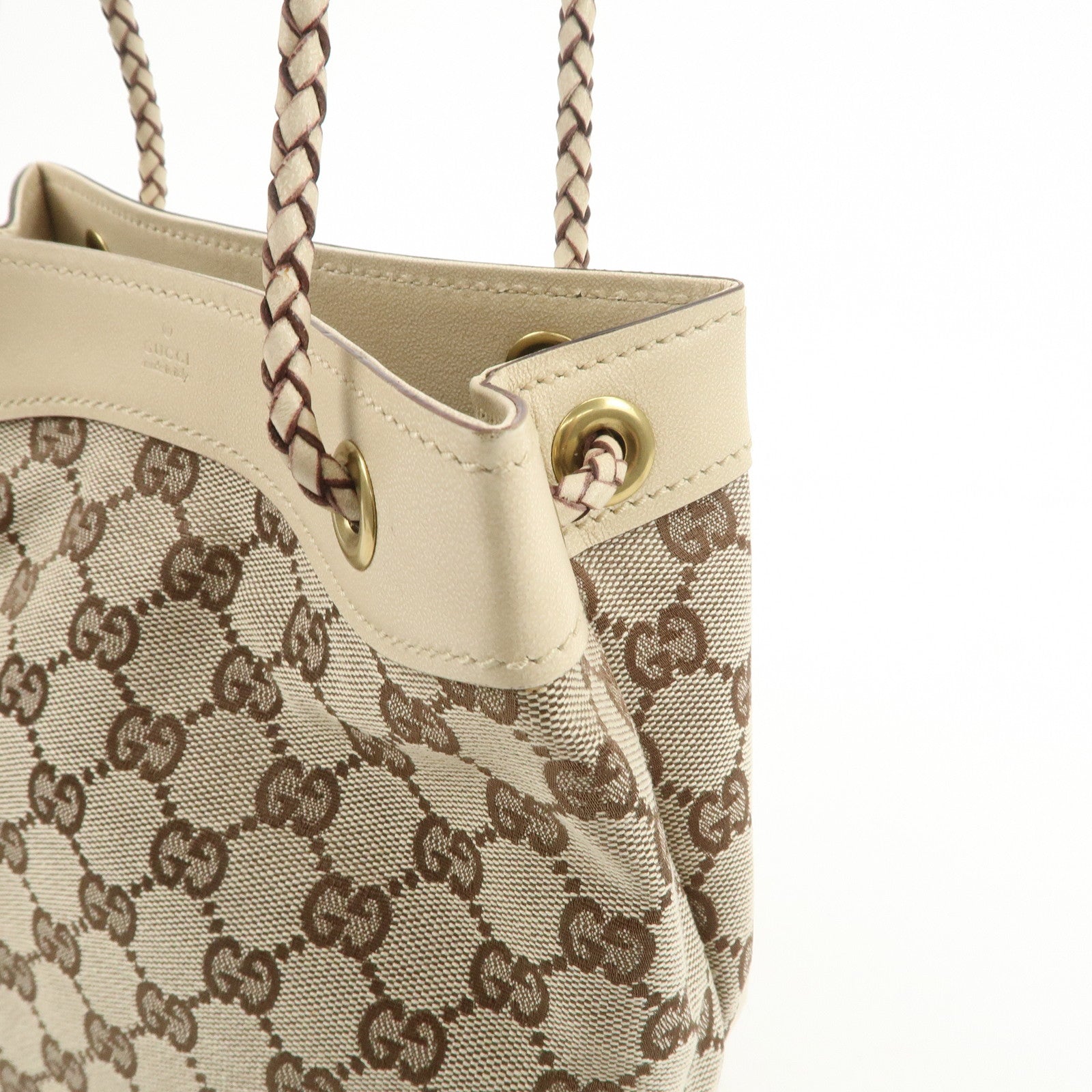 GUCCI GG Canvas Leather Shoulder Bag Hand Shoulder Bag Ivory 109143
