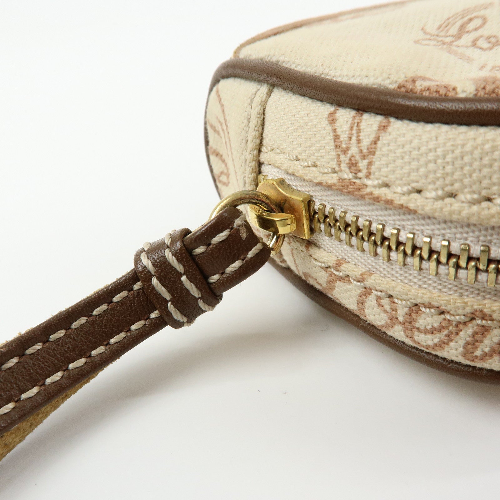 LOEWE Anniversary Canvas Leather Pouch Cosmetic Pouch Ivory Brown