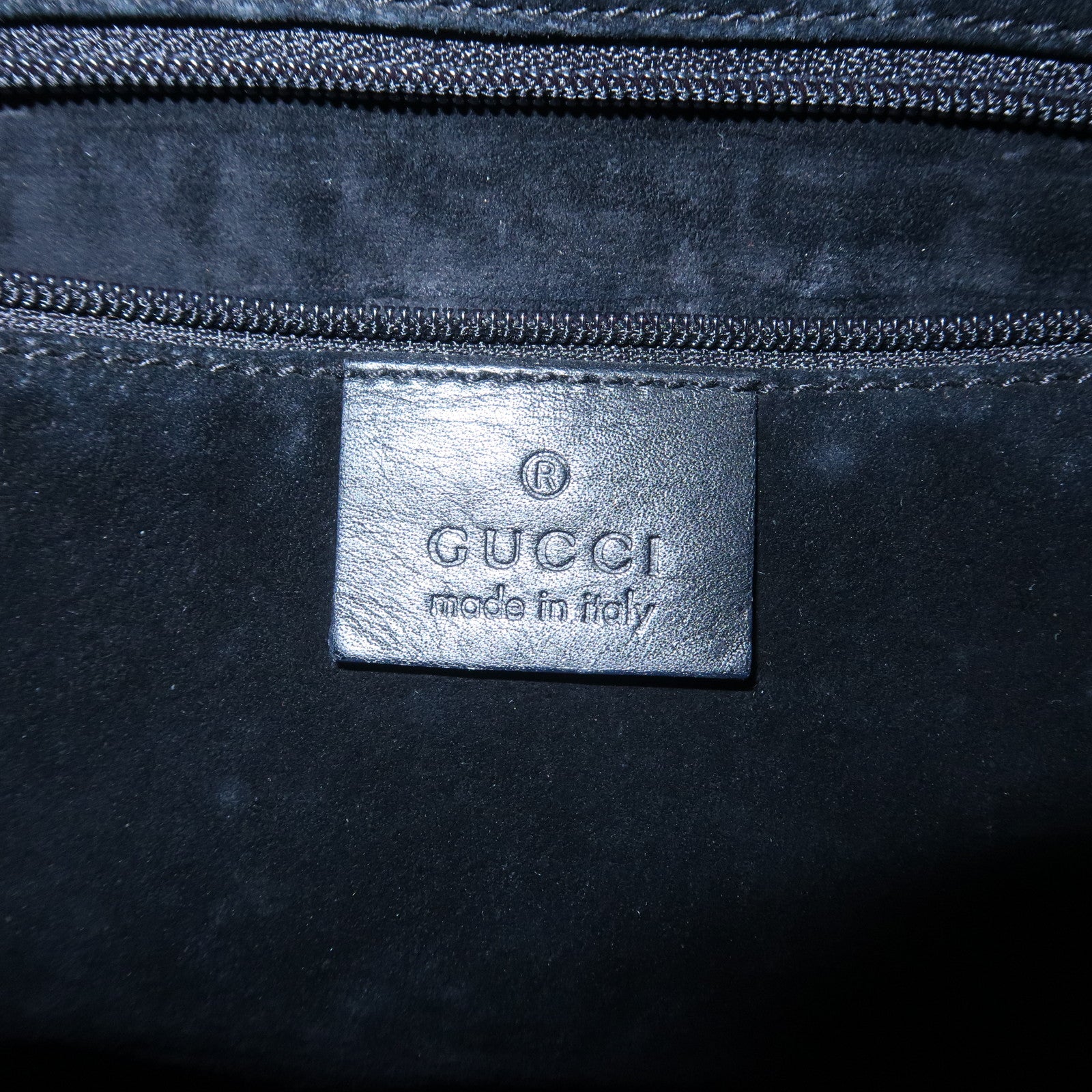 GUCCI Logo Leather Shoulder Bag Hand Bag Black 001繝ｻ3767