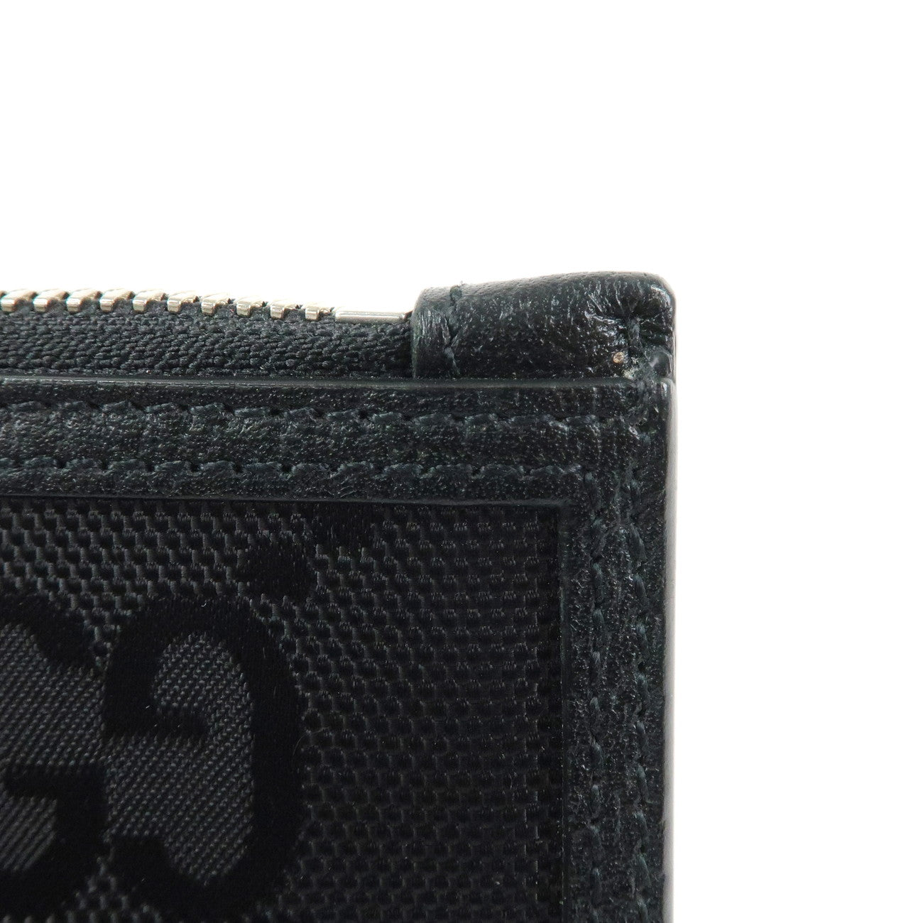 GUCCI Off The Grid GG Nylon Leather Clutch Bag Black Gold 625598