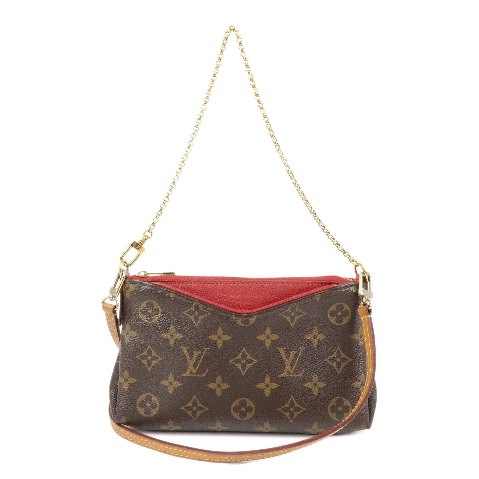 Louis Vuitton Monogram Pallas Clutch 2Way Bag Cerise M41638