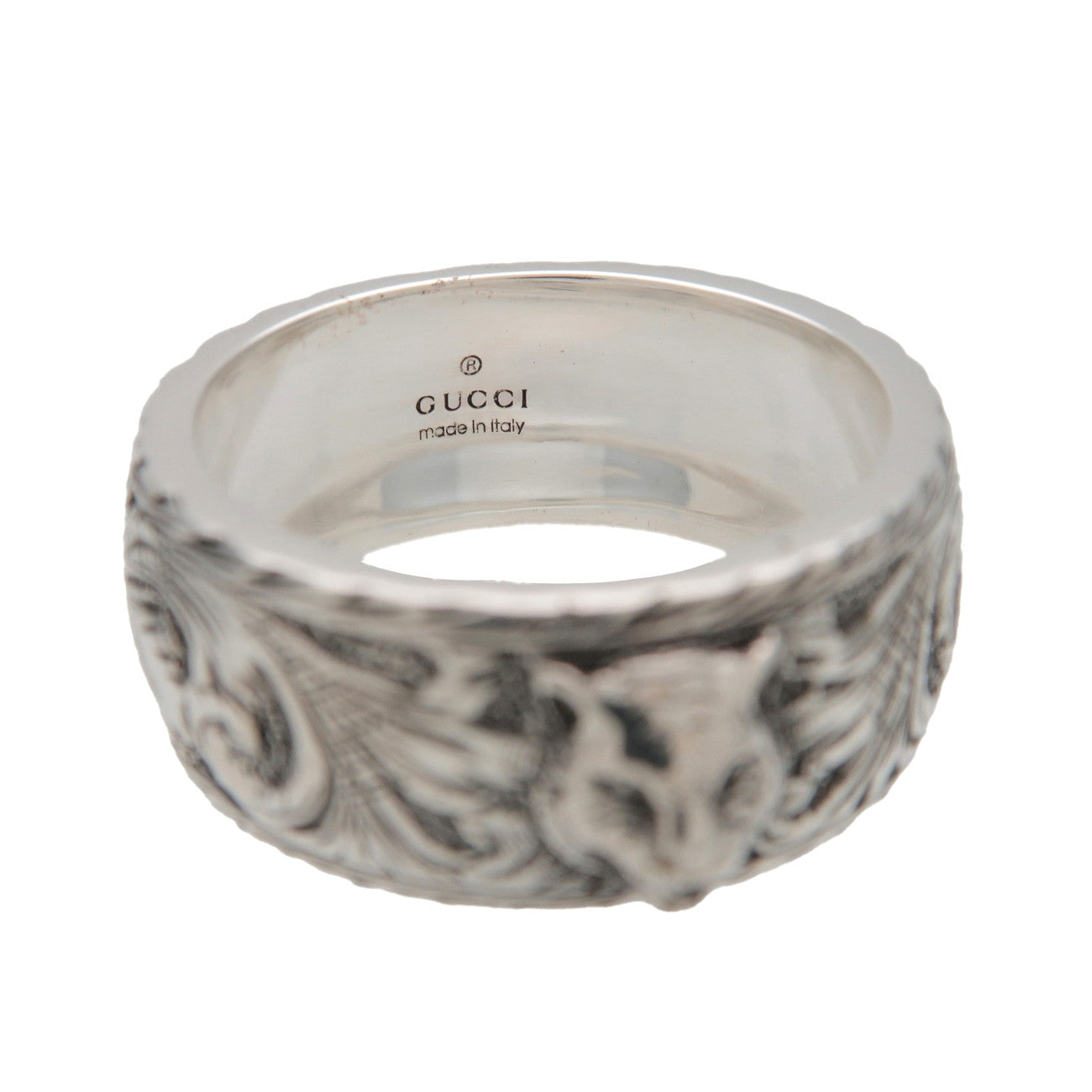 GUCCI Tiger Head Ring SV925 Silver #22 US9.5 EU61 HK21 433571