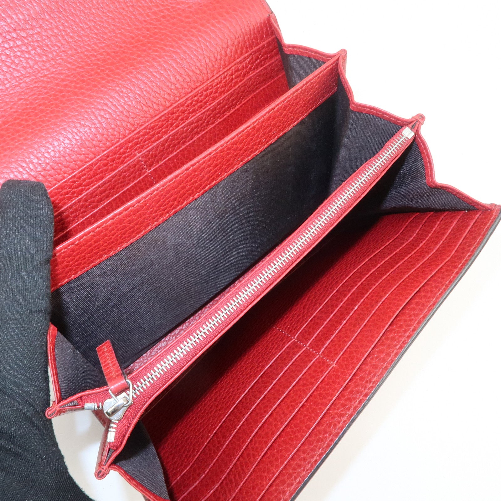 GUCCI Dionysus Leather Chain Shoulder Bag Red 401231