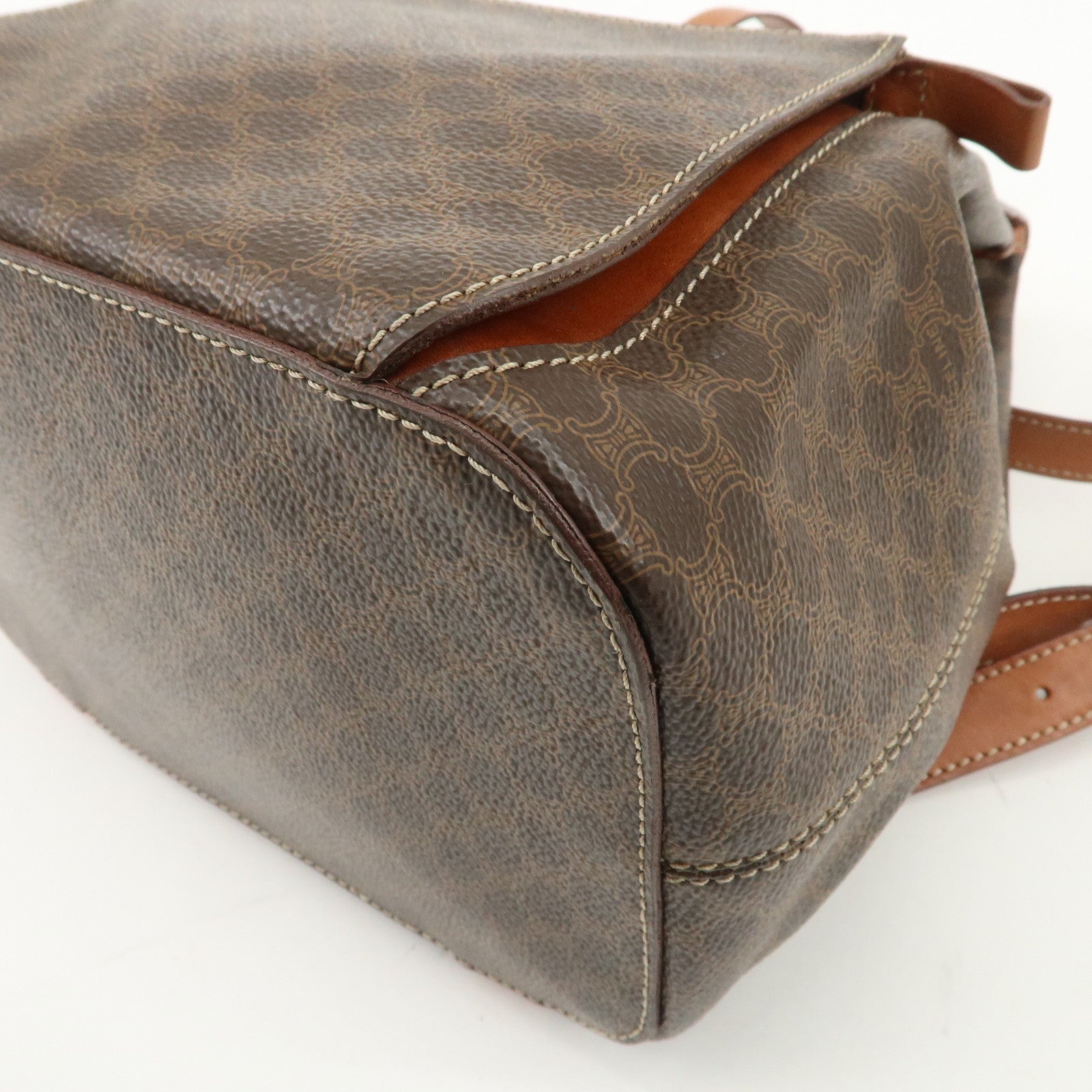CELINE Macadam PVC Leather Backpack Rucksack Brown