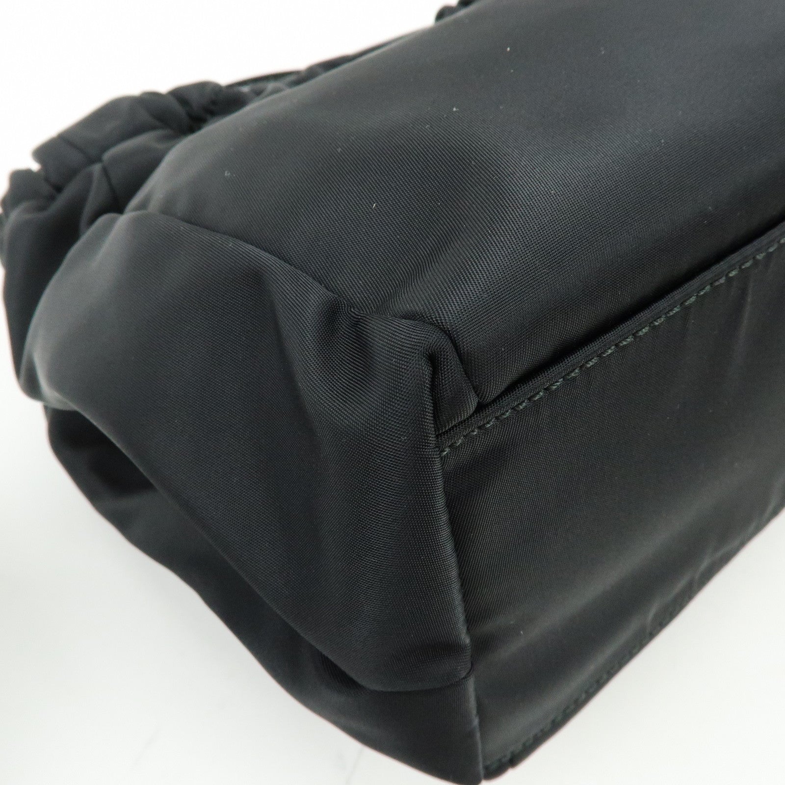 Ferragamo Vara Ribbon Nylon Patent Leather 2Way Bag Hand Bag Black