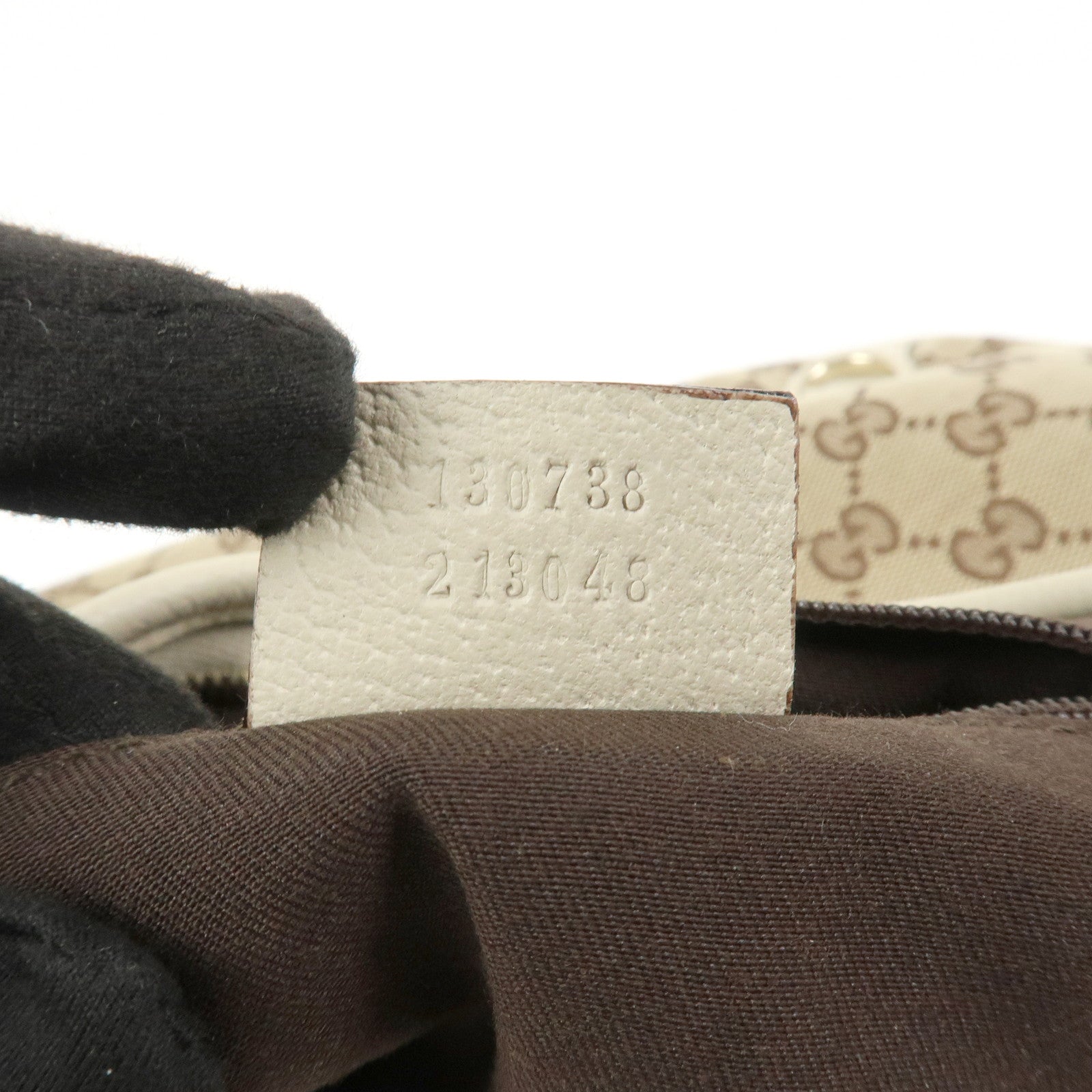 GUCCI Abbey GG Canvas Leather Shoulder Bag Brown Ivory 130738