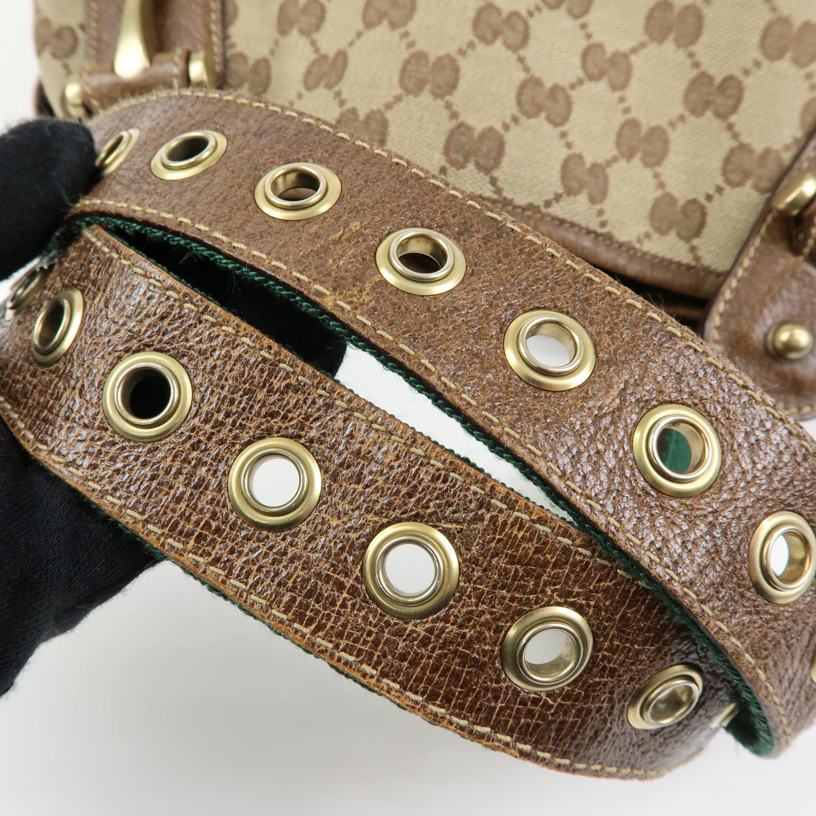 GUCCI Sherry GG Canvas Tote Bag Hand Bag Beige Brown 144186