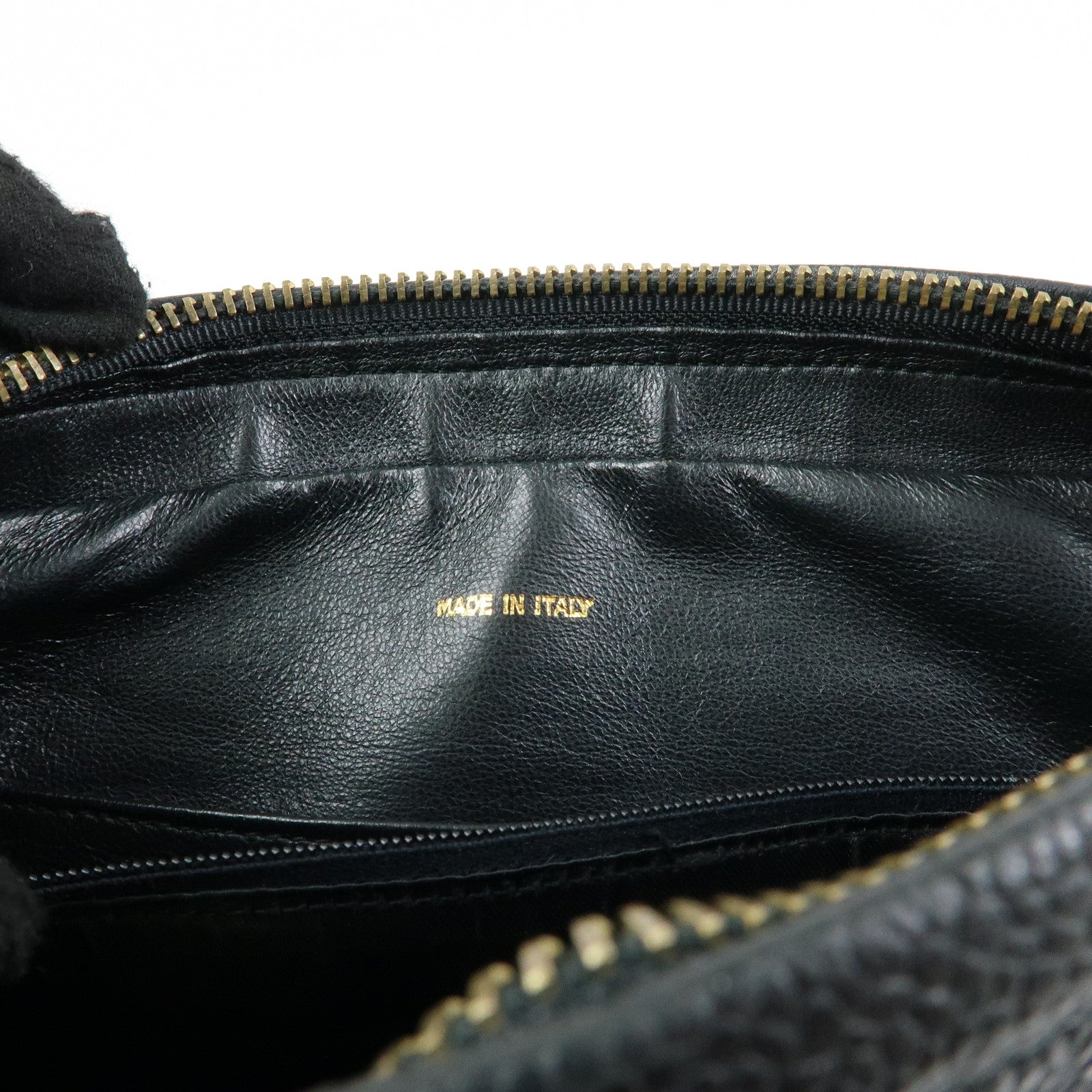CHANEL Matelasse Cavairskin Chain Shoulder Bag Tassel Black Gold