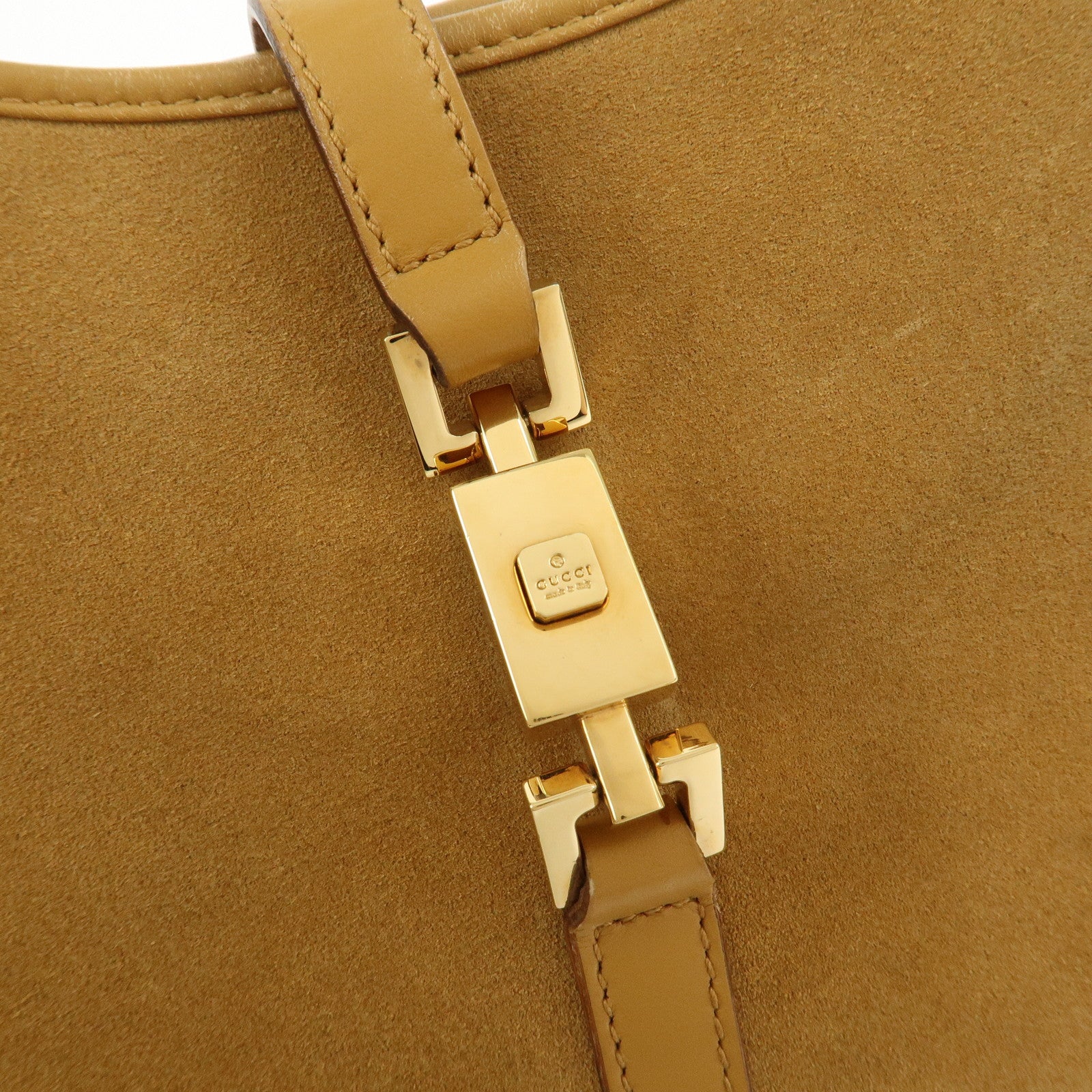 GUCCI Jackie Suede Leather Shoulder Bag Hand Bag Camel 002･1068