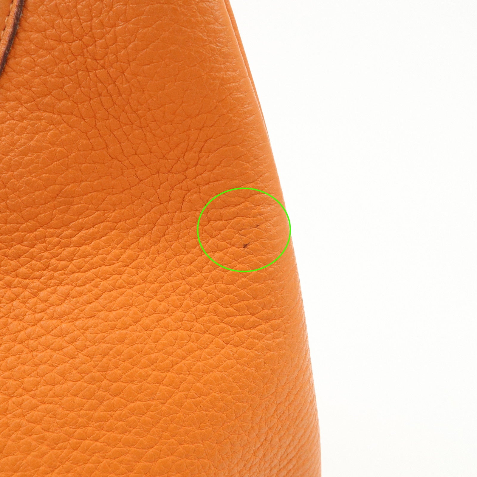 HERMES Gao Taurillon Clemence Shoulder Bag Orange