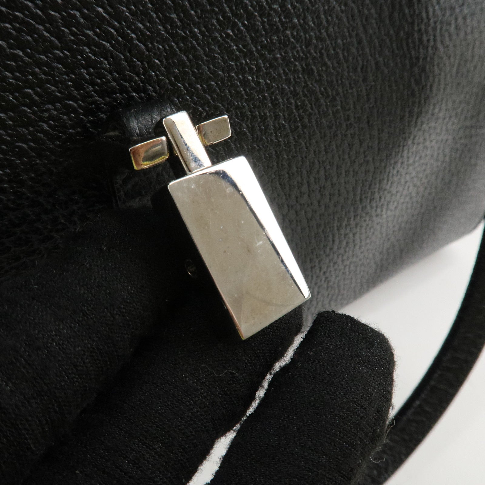 GUCCI Jackie Leather Shoulder bag Tote Bag 002.1073 Black Silver HDW Used