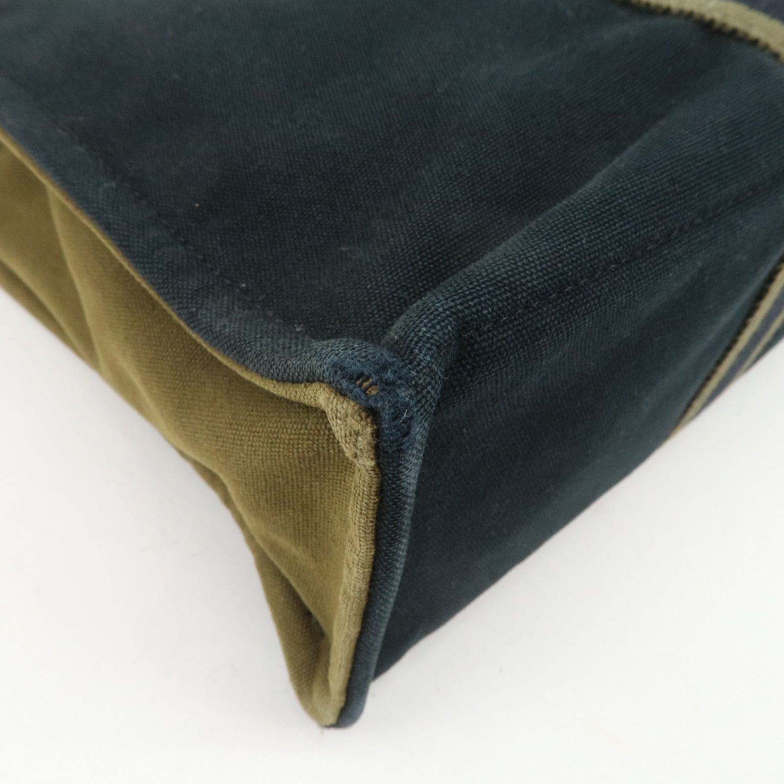 HERMES Fourre Tout MM Canvas Tote Bag Hand Bag Black Khaki