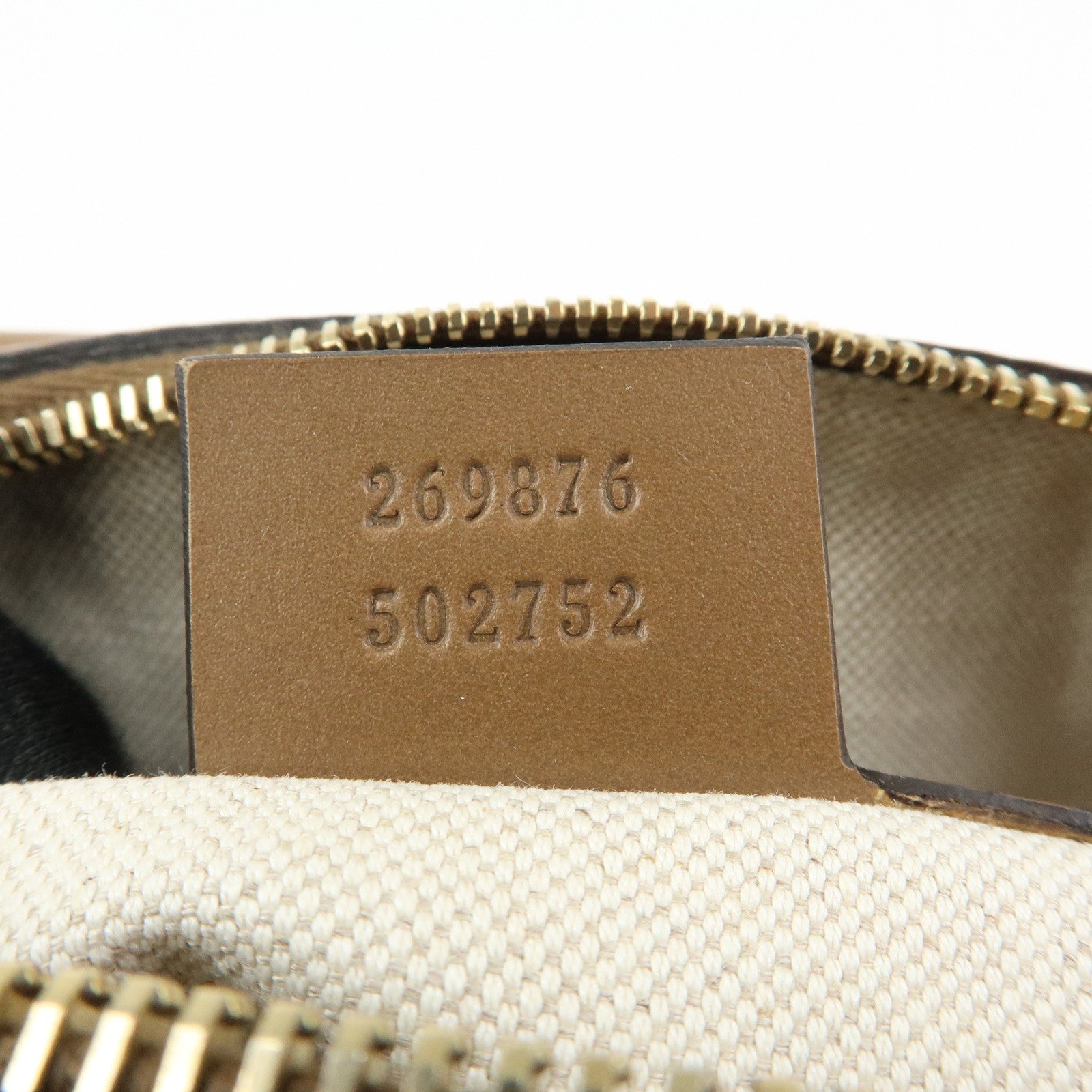GUCCI Sherry GG Canvas Leather 2WAY Bag Boston Bag Beige 269876