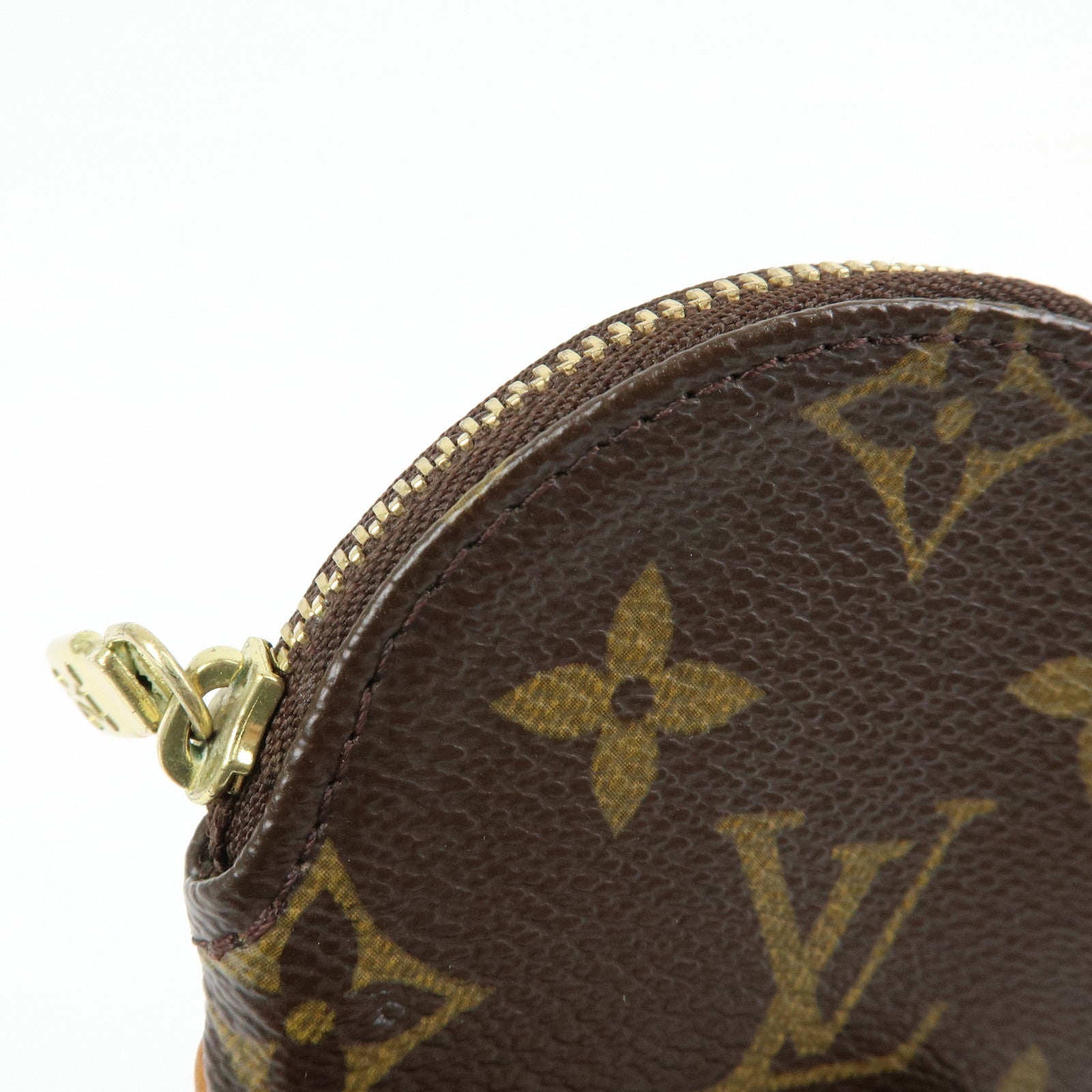 Louis Vuitton Monogram Porte Monnaie Rond Coin Case Brown M61926
