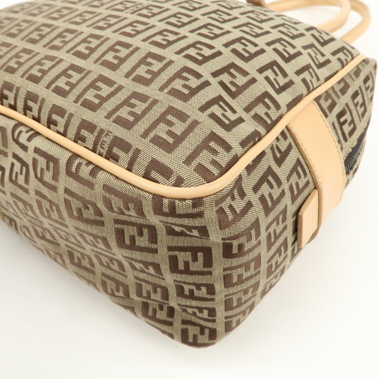 FENDI Zucchino Canvas Hand Bag Shoulder Bag Brown 8BN005