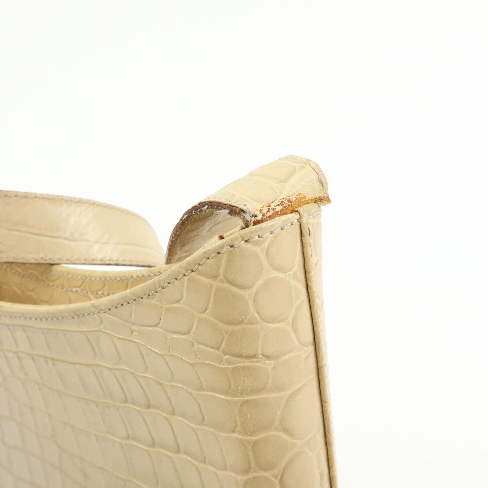 Ferragamo Gancini Embossed Leather Shoulder Bag Beige