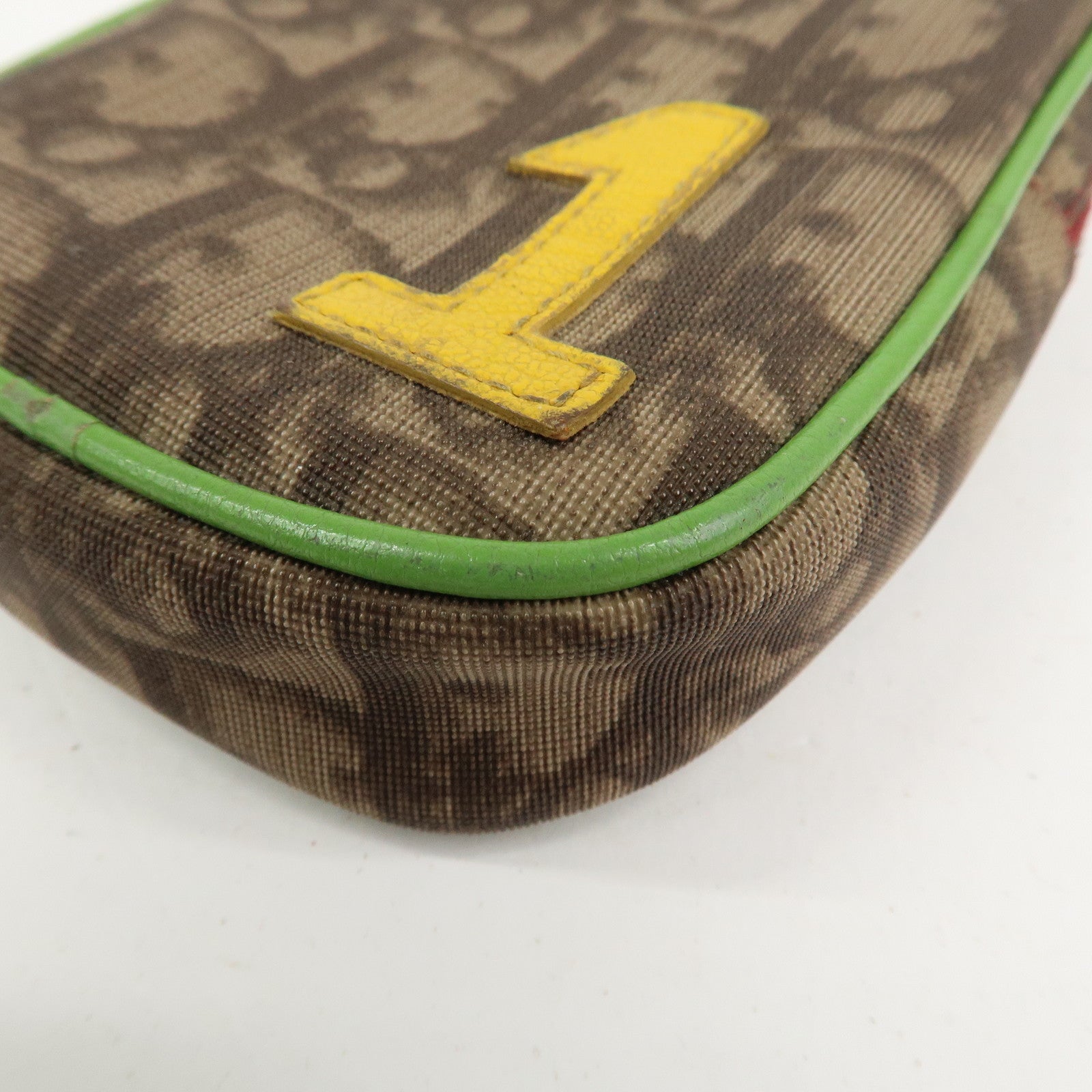 Christian Dior Rasta Trotter PVC Leather Pouch Cosmetic Pouch Brown