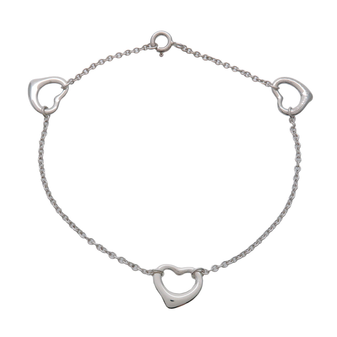 Tiffany & Co 3P Open Heart Bracelet SV925 Silver