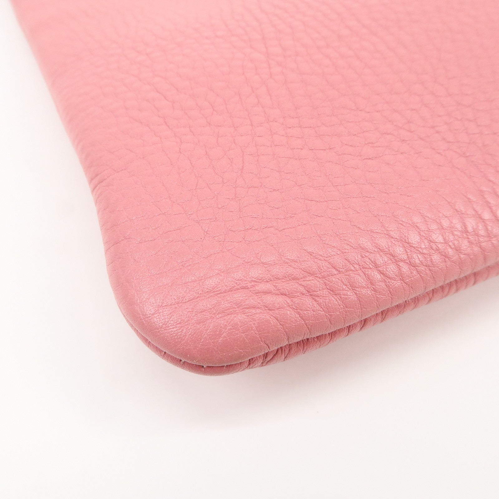 GUCCI Bamboo Leather Hand Bag Clutch Bag Pouch Pink