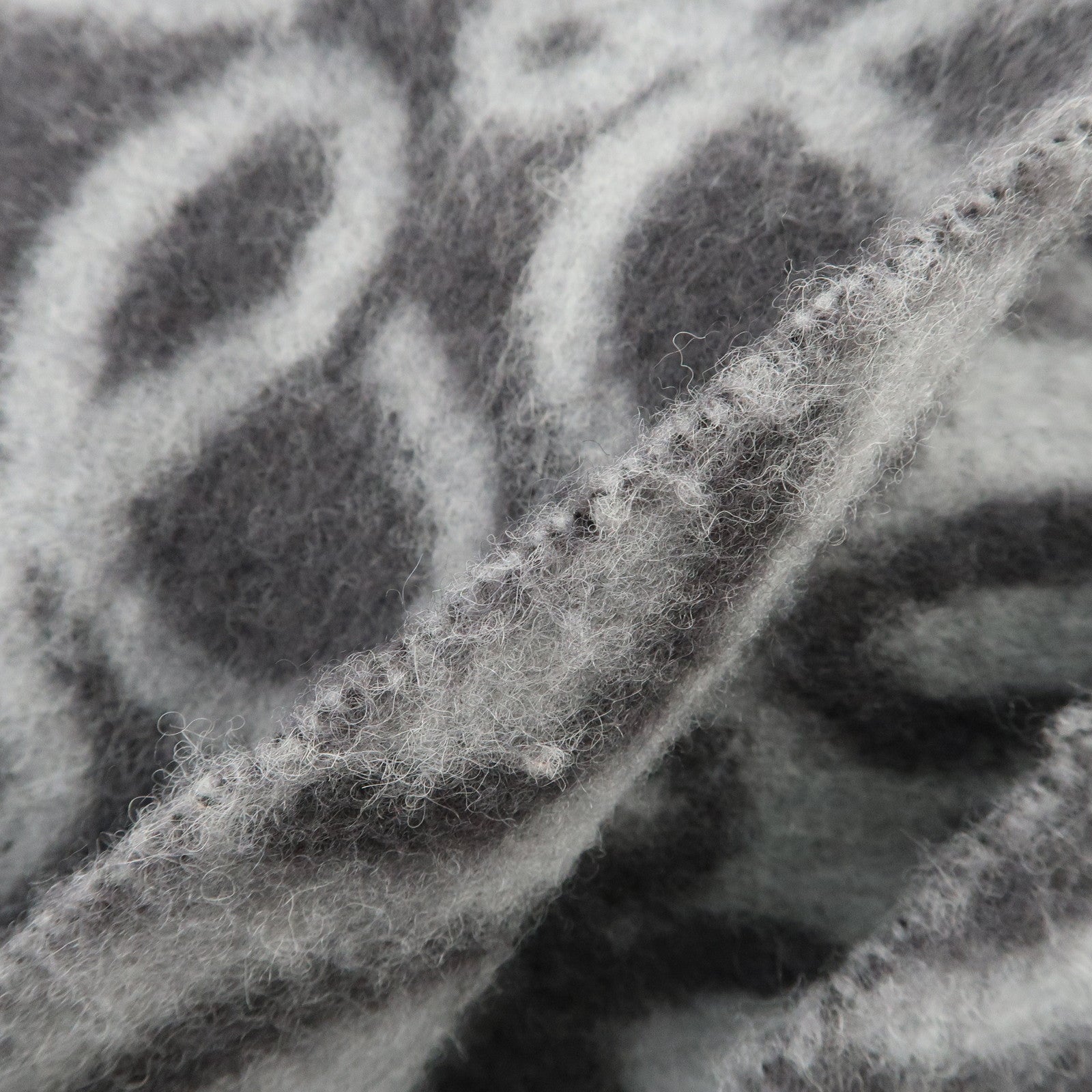 LOEWE Anagram Alpaca Wool Nylon Scarf Shawl Gray