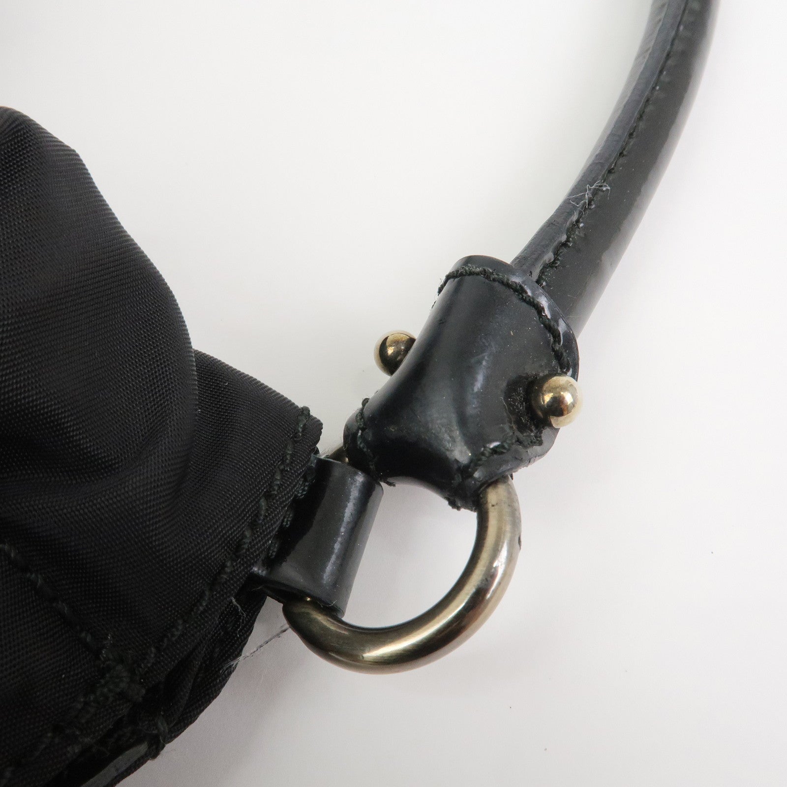 Ferragamo Vara Ribbon Nylon Patent Leather 2Way Hand Shoulder Bag