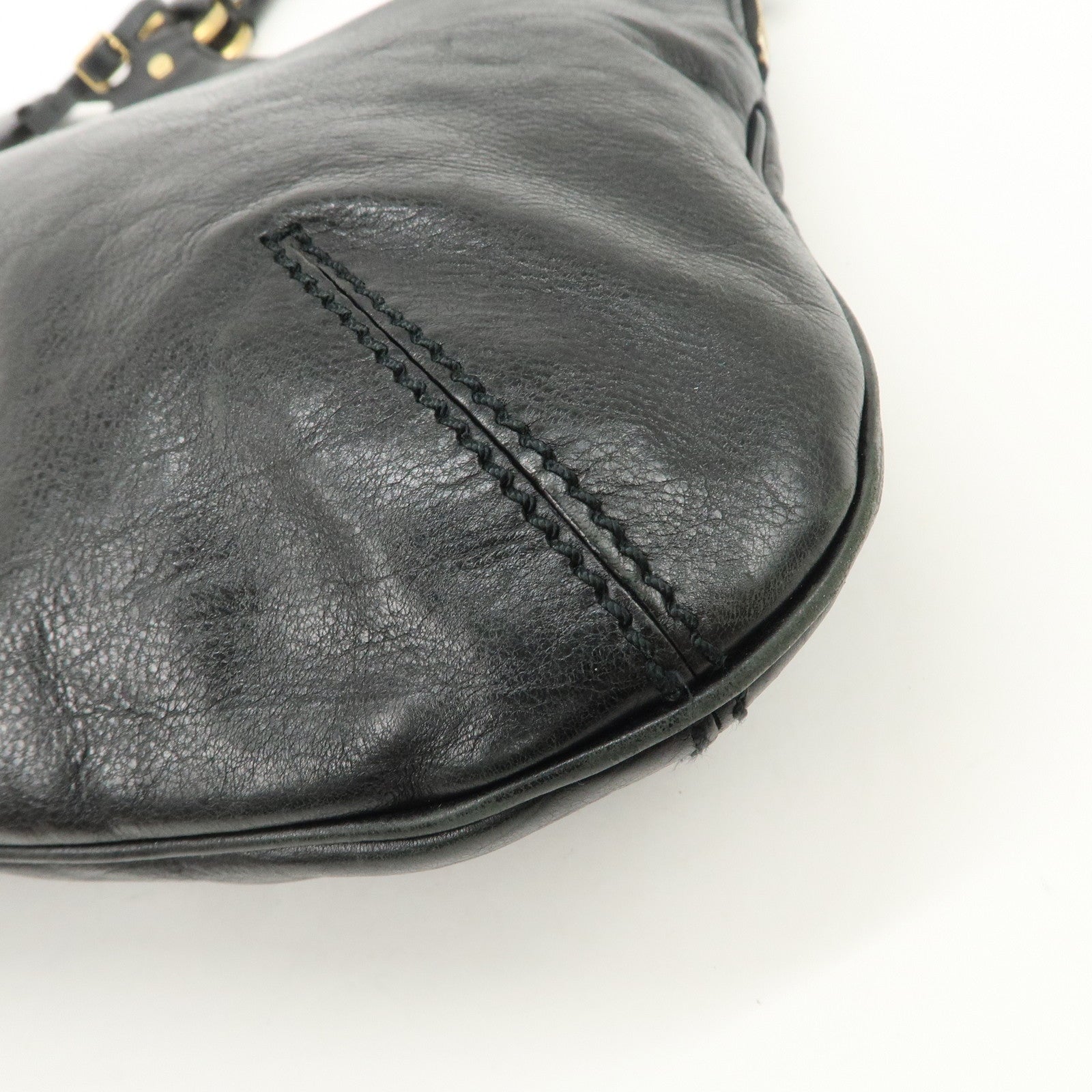 SAINT LAURENT Metropolis Rive Gauche Leather Tote Bag Black 177739