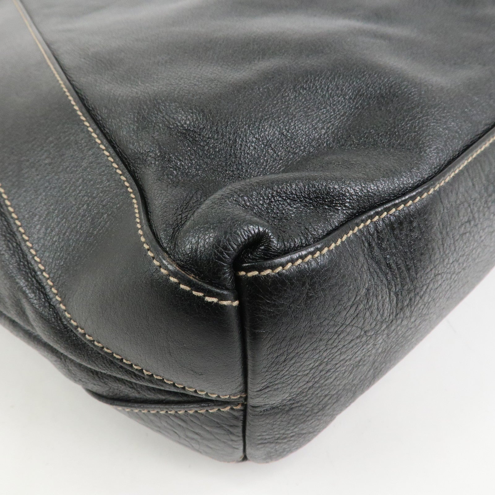 GUCCI Hysteria Leather Tote Bag Hand Bag Black 211126